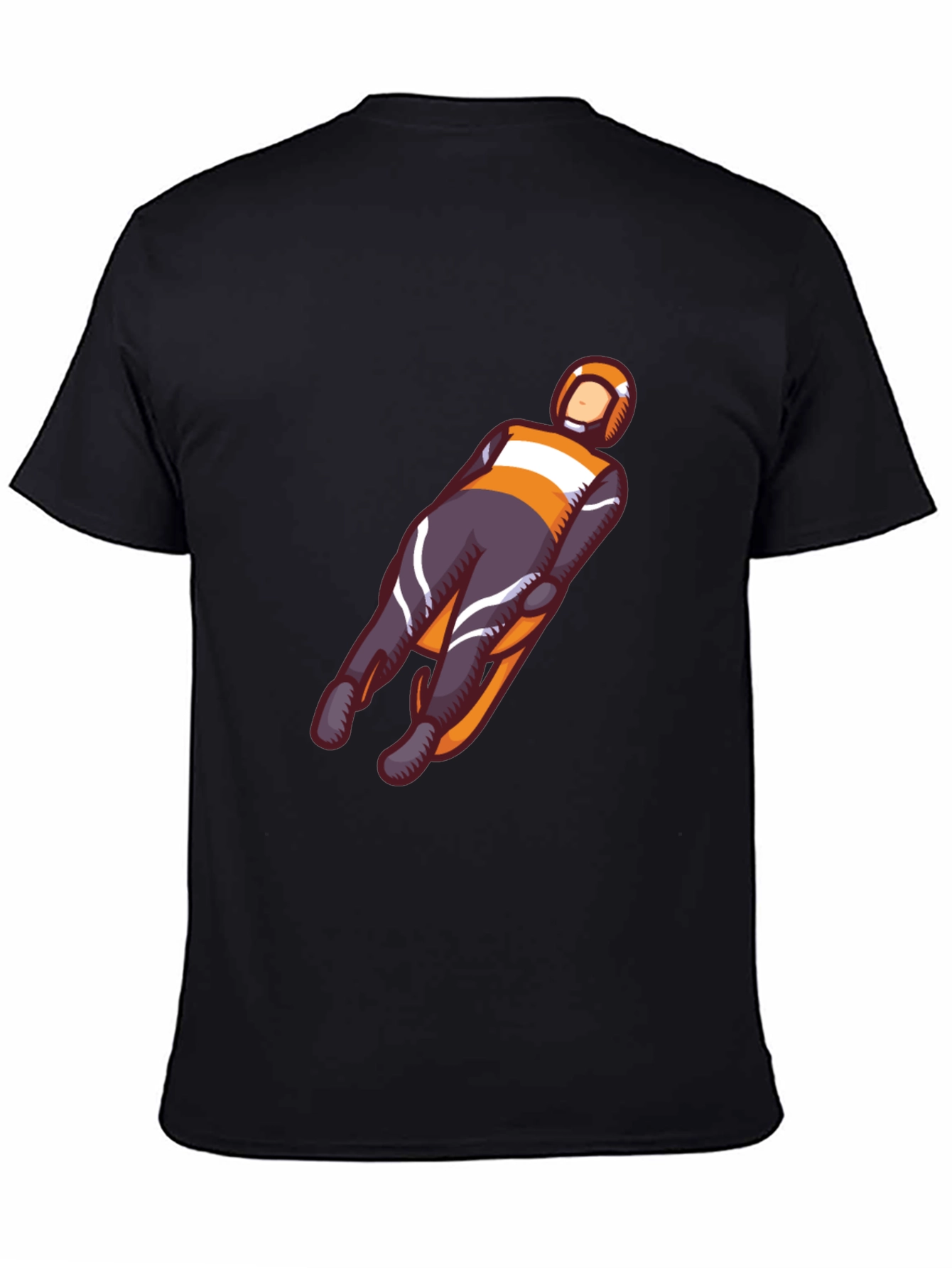 Black Luge T-Shirt: Black Cotton Graphic Tee view 4