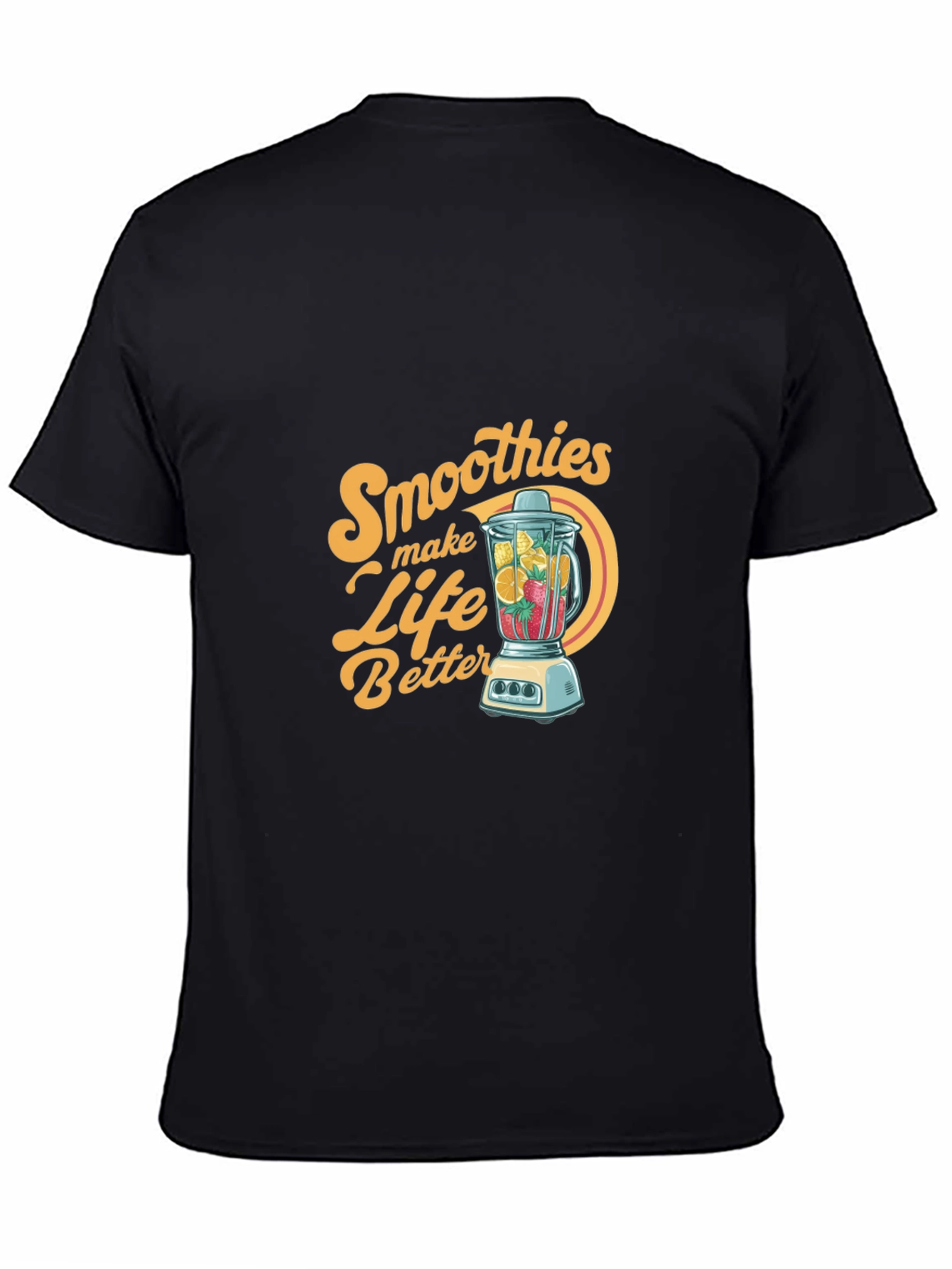 Black Smoothies Make Life Better Graphic T-Shirt view 4