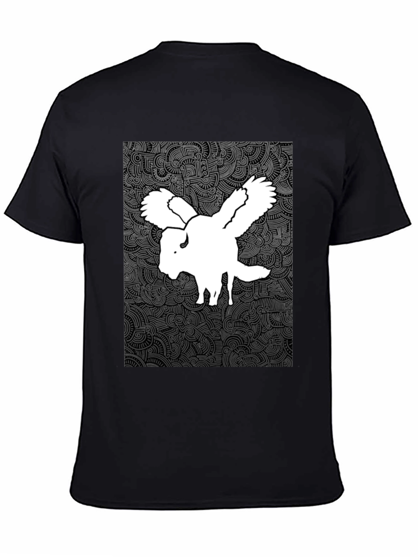 Black Winged Buffalo Graphic Tee - Black Cotton Shirt view 4