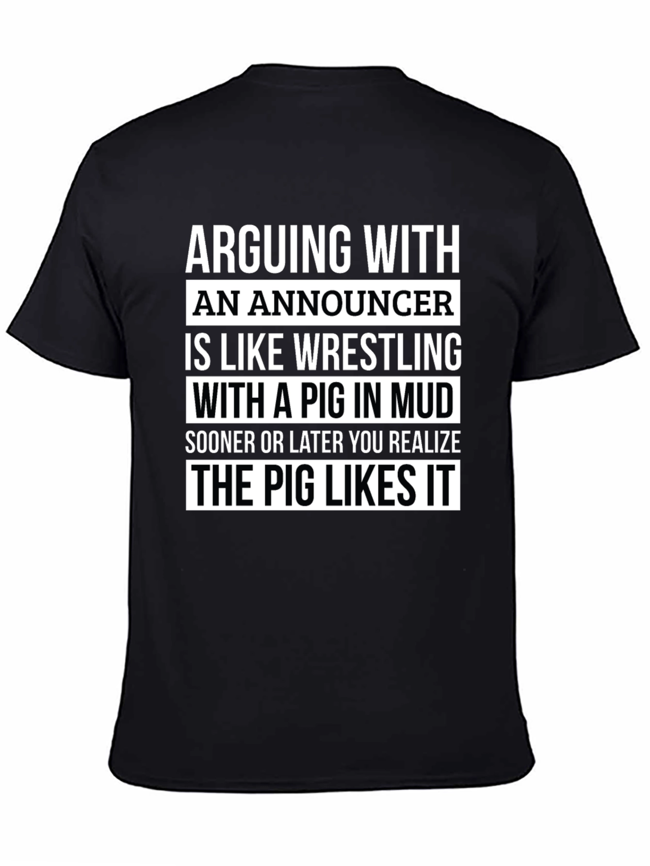 Black Announcer Pig T-Shirt view 4