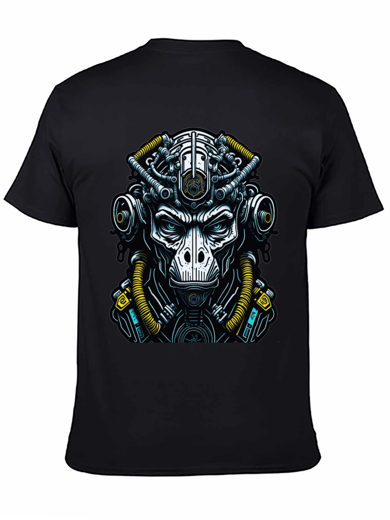 Black Cyberpunk Ape T-Shirt - Unique Graphic Tee view 4