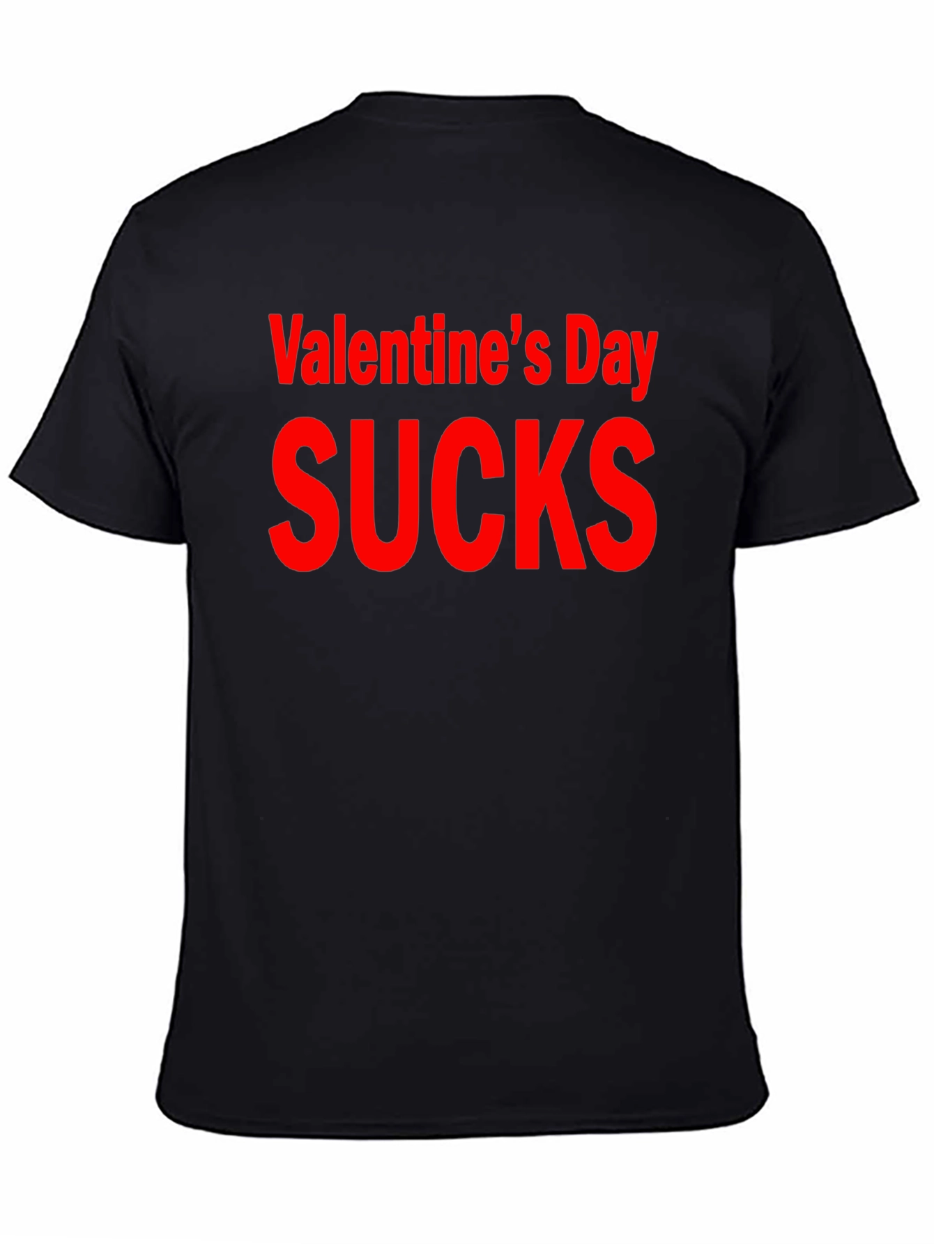Black Valentine's Day Sucks Graphic T-Shirt view 4