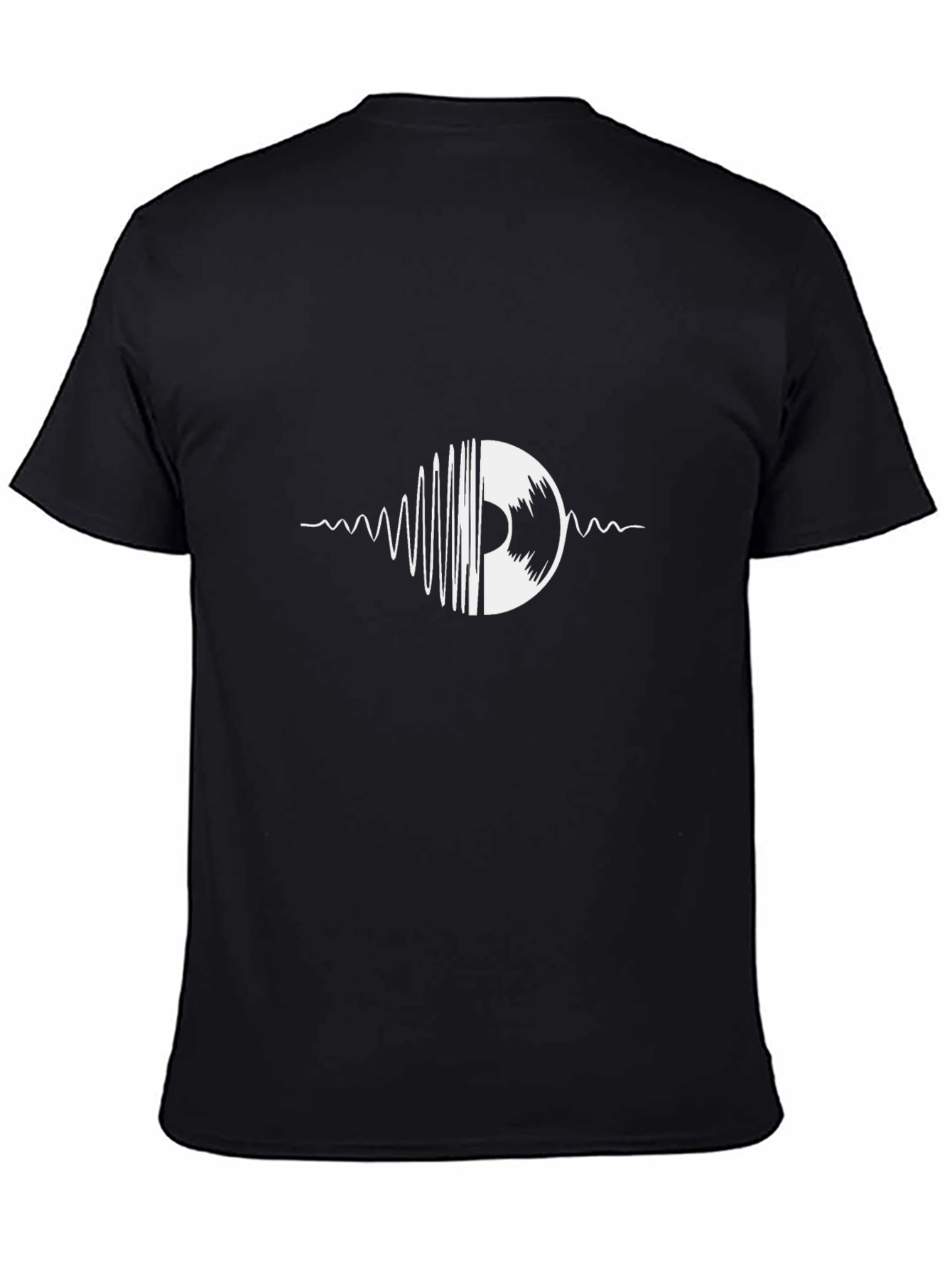 Black Vinyl Record Graphic Tee - Black Cotton T-Shirt view 4