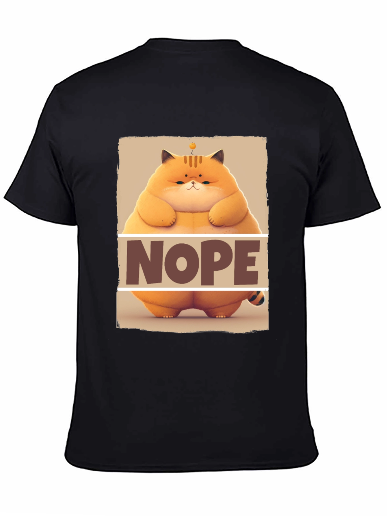 Black Nope Cat T-Shirt - Funny Graphic Tee for Cat Lovers view 4