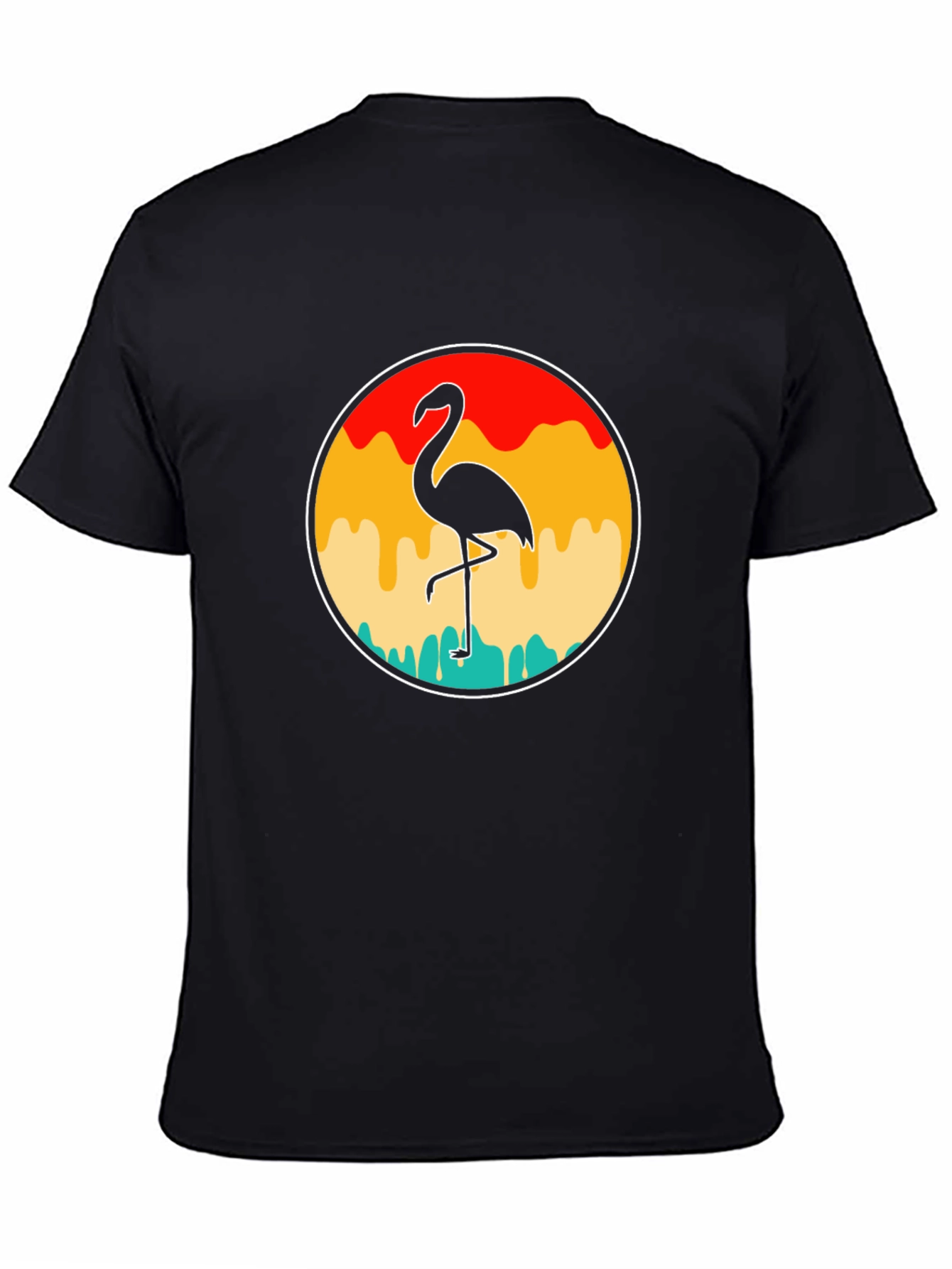 Black Retro Flamingo T-Shirt - Tropical Vibes view 4