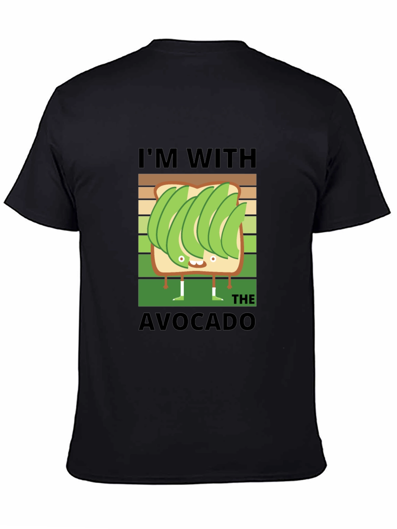 Black I'm With The Avocado T-Shirt Funny Graphic Tee view 4