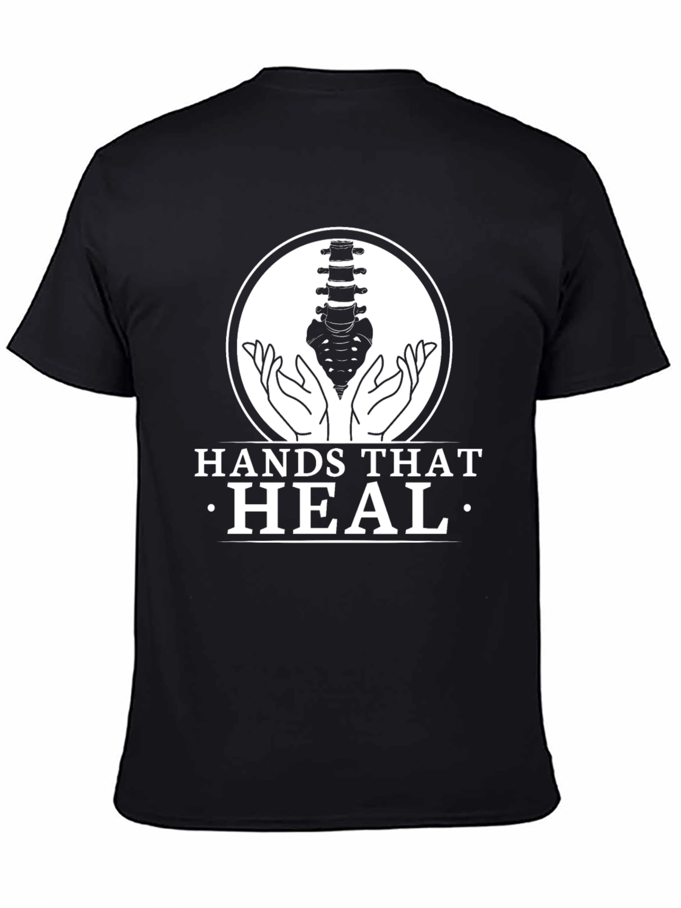Black Chiropractor Hands That Heal Graphic Tee view 4