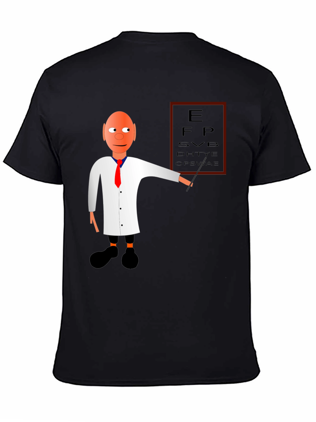 Black Eye Exam Cartoon Graphic T-Shirt view 4