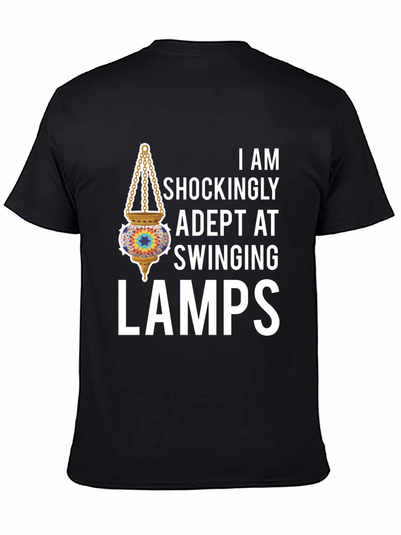 Black Adept Swinging Lamps Graphic T-Shirt view 4
