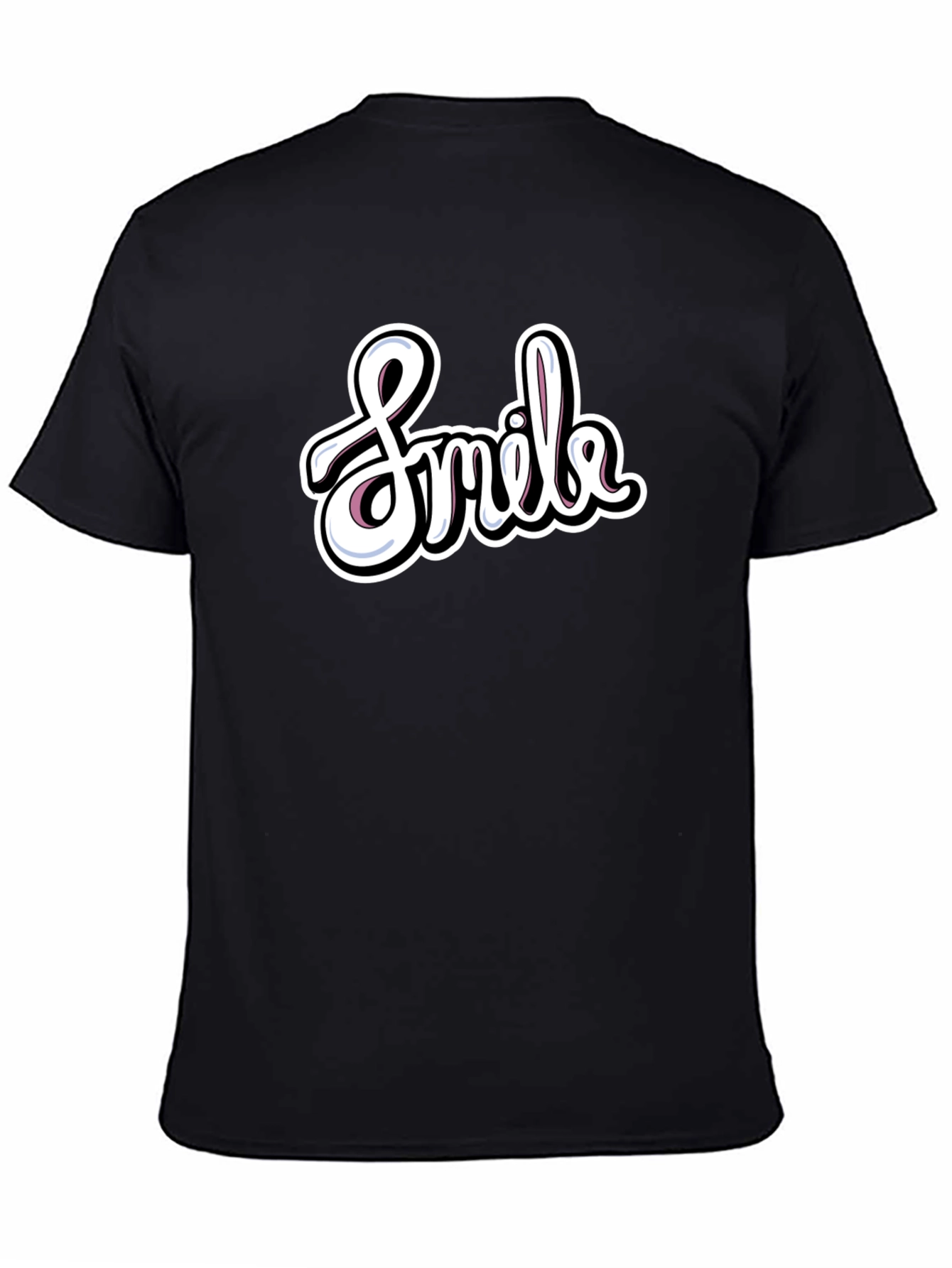 Black Smile Graphic T-Shirt - Casual Black Tee view 4