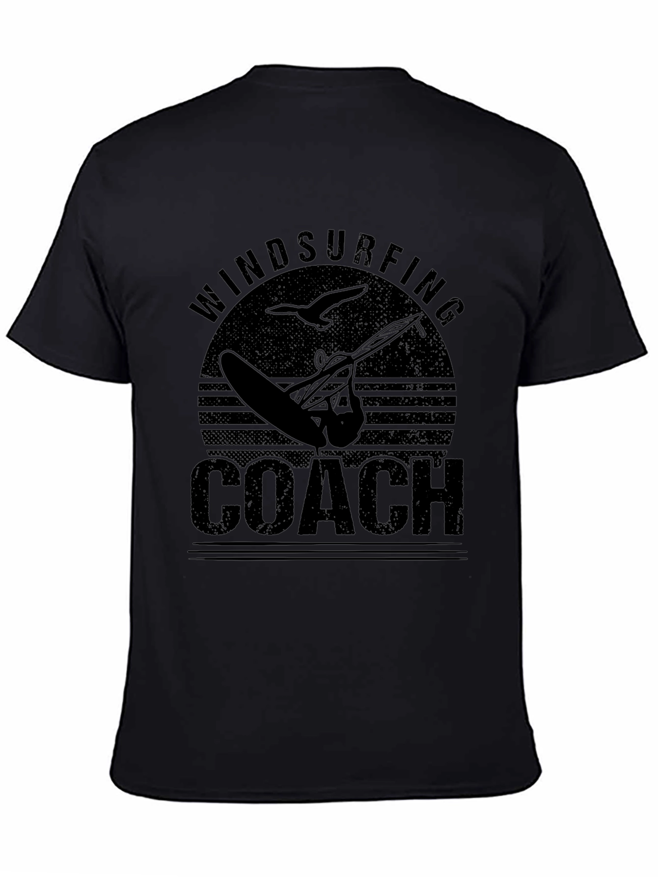 Black Windsurfing Coach Graphic T-Shirt view 4