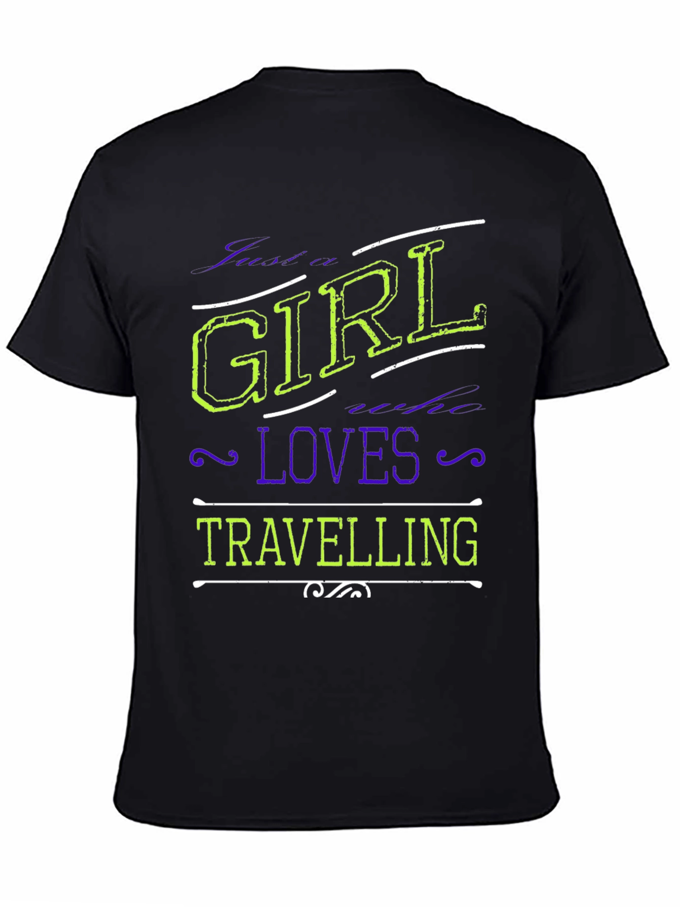 Black Girl Loves Travelling Black T-Shirt view 4