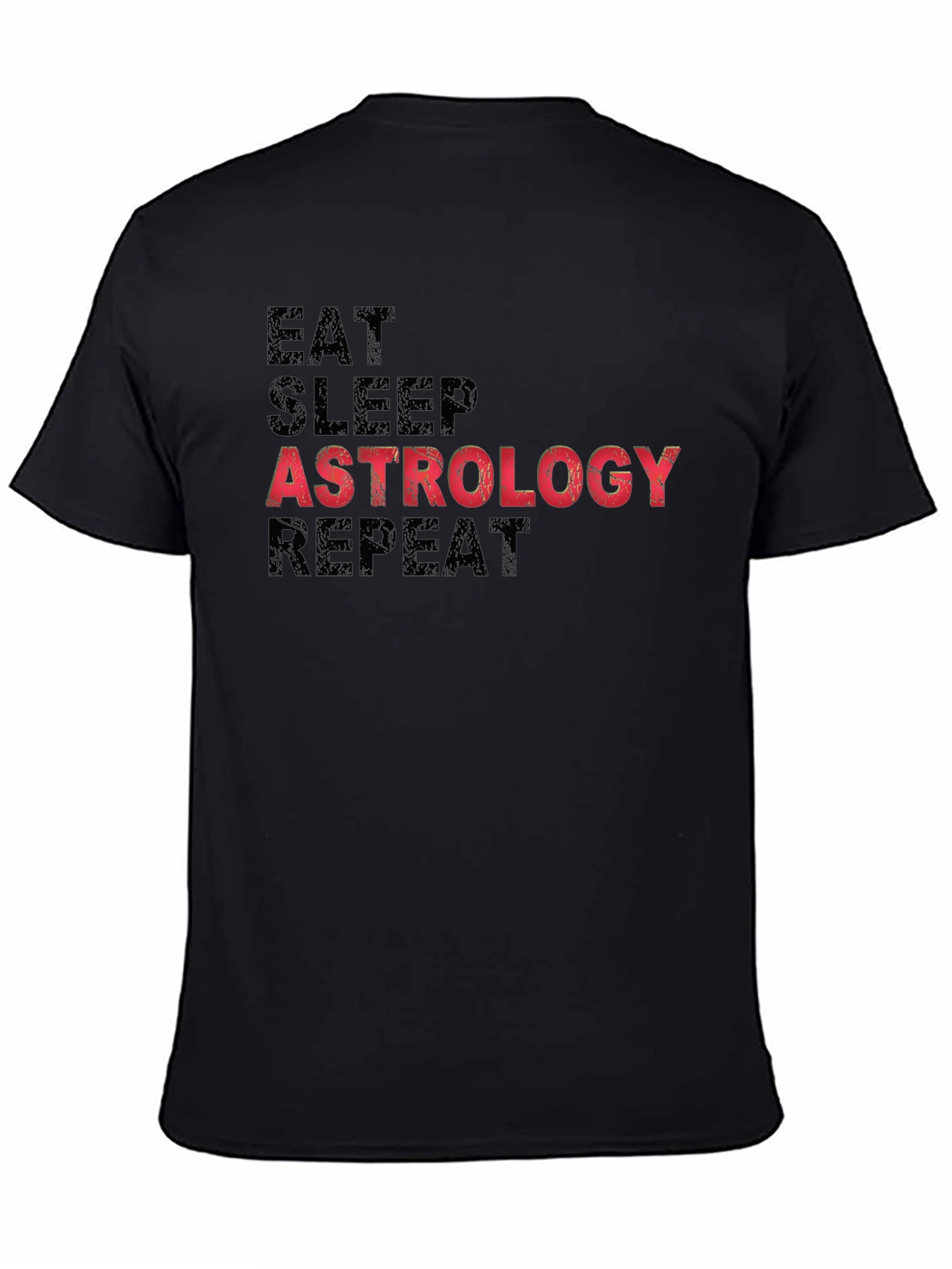 Black Astrology T-Shirt - Eat Sleep Repeat Graphic Tee view 4