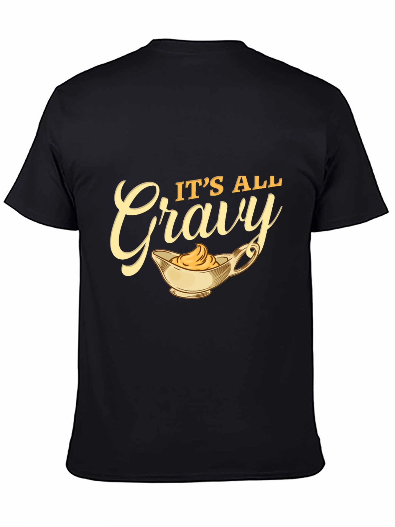 Black It's All Gravy T-Shirt - Black Cotton Blend view 4