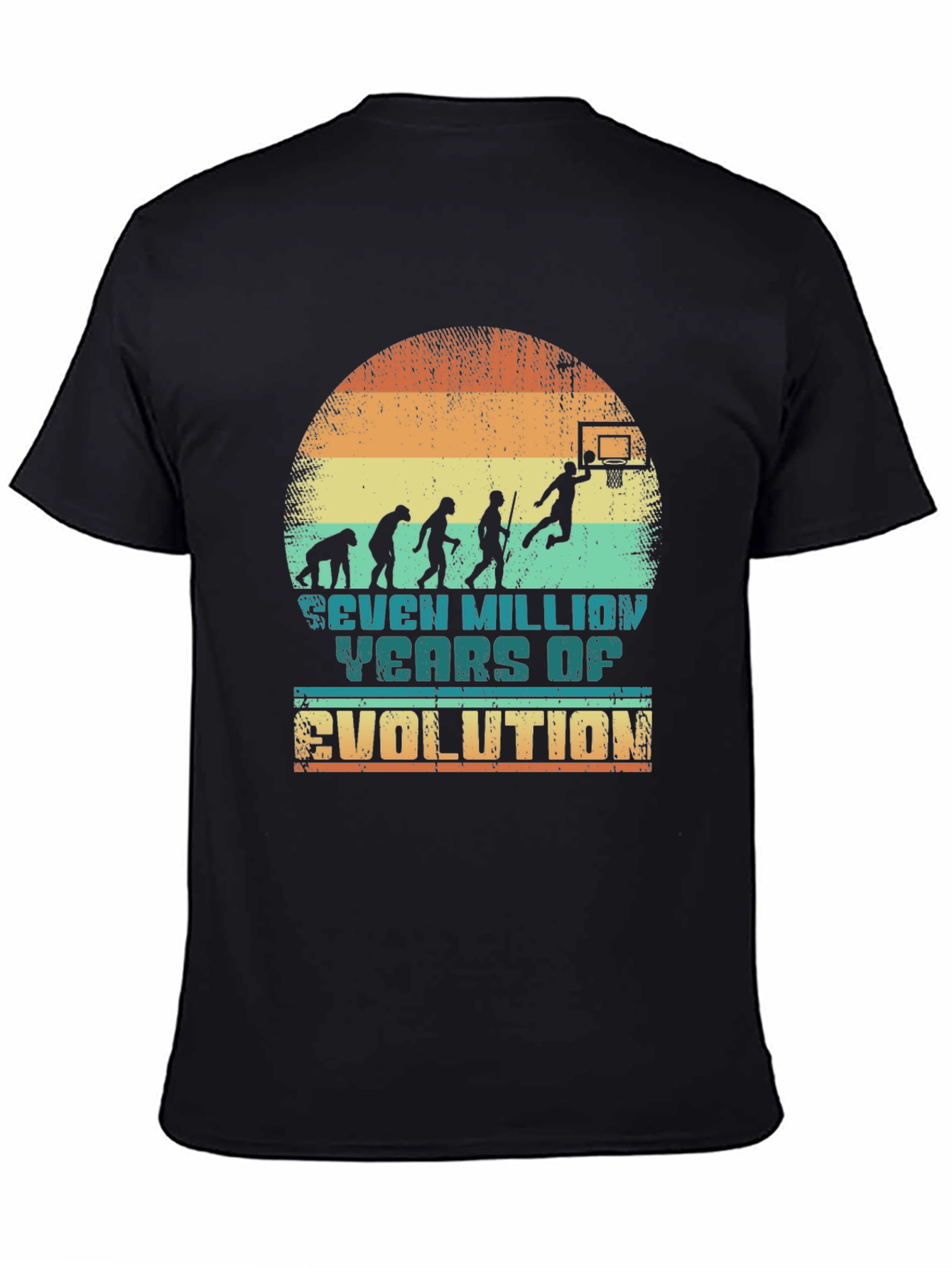 Black Evolution of Basketball T-Shirt view 4