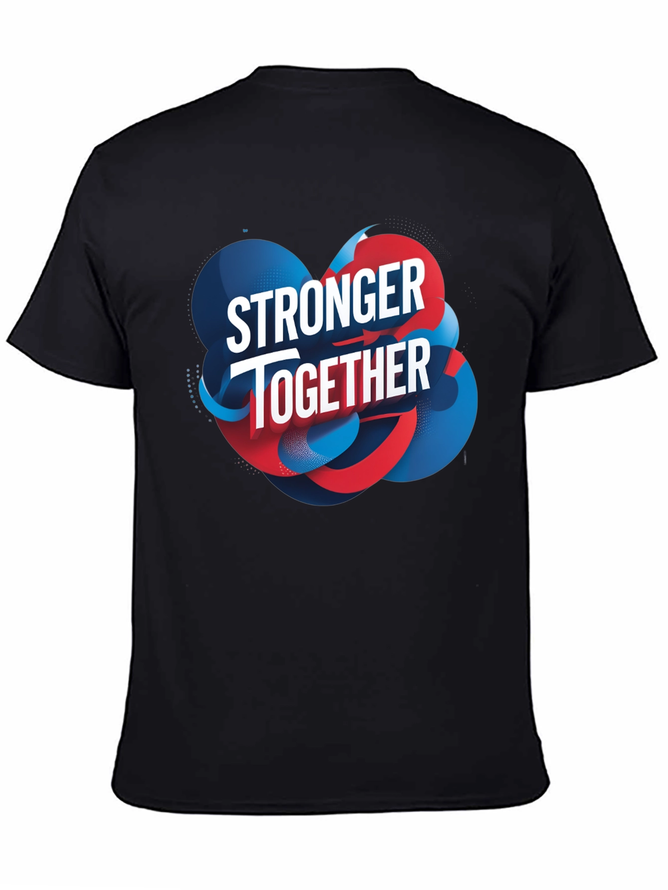 Black Stronger Together Graphic Black T-Shirt view 4