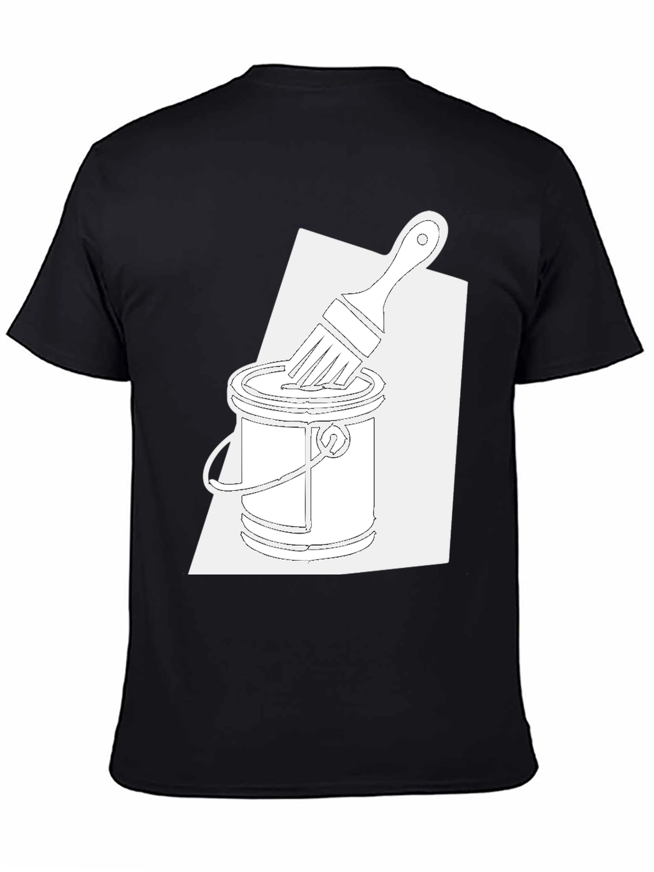 Black Artistic Paint Brush T-Shirt view 4