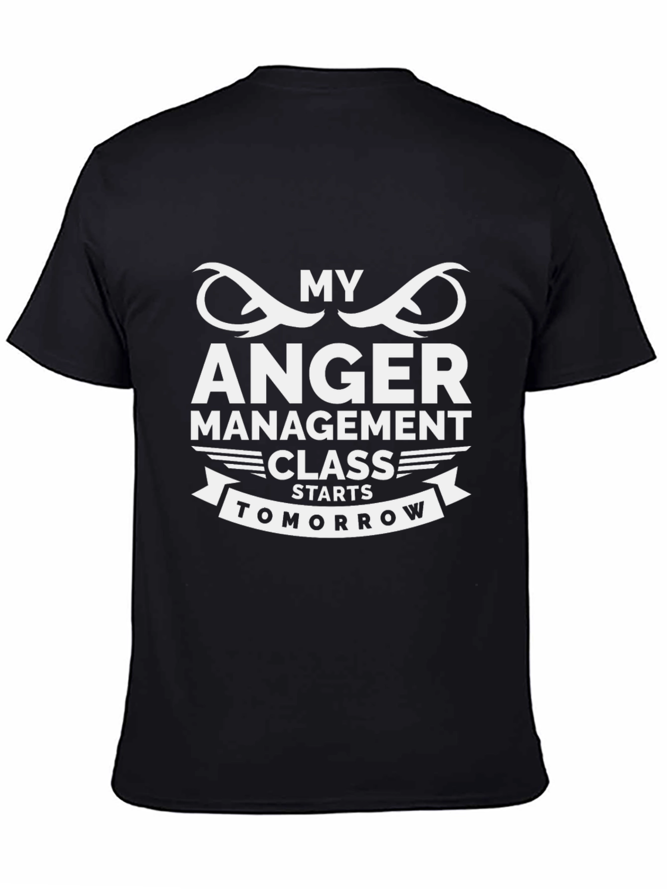 Black Funny Anger Management Class T-Shirt view 4