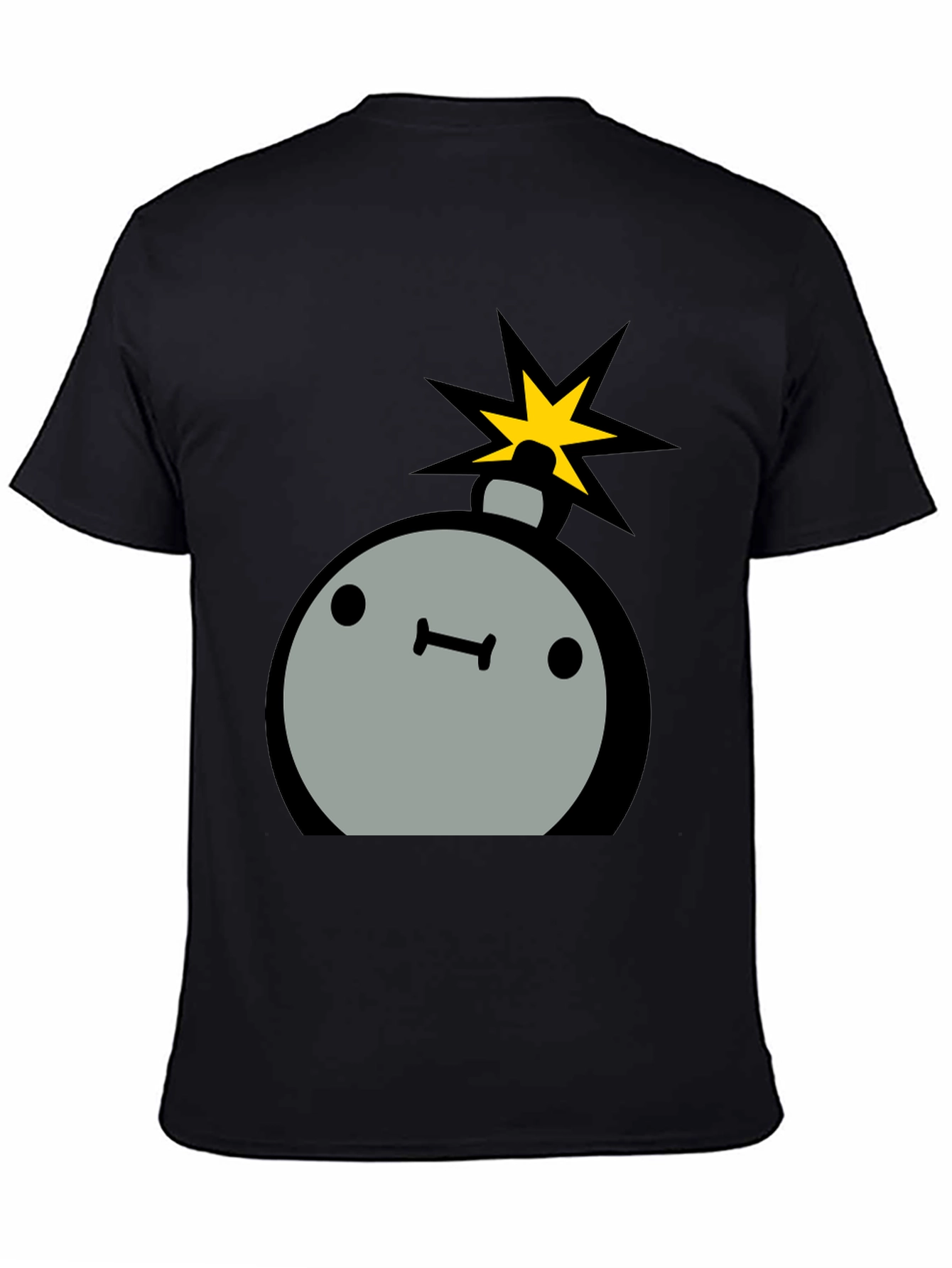 Black Cartoon Bomb Graphic Tee - Men's Black T-Shirt view 4