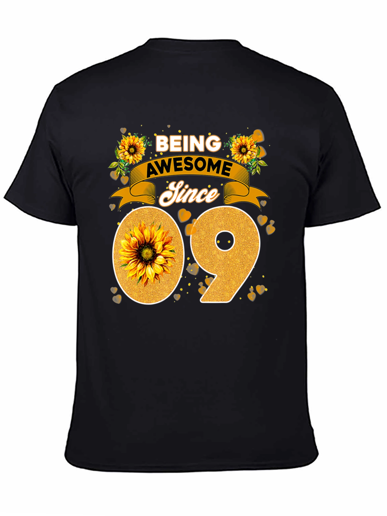 Black Being Awesome Since 09 Sunflower Tee view 4