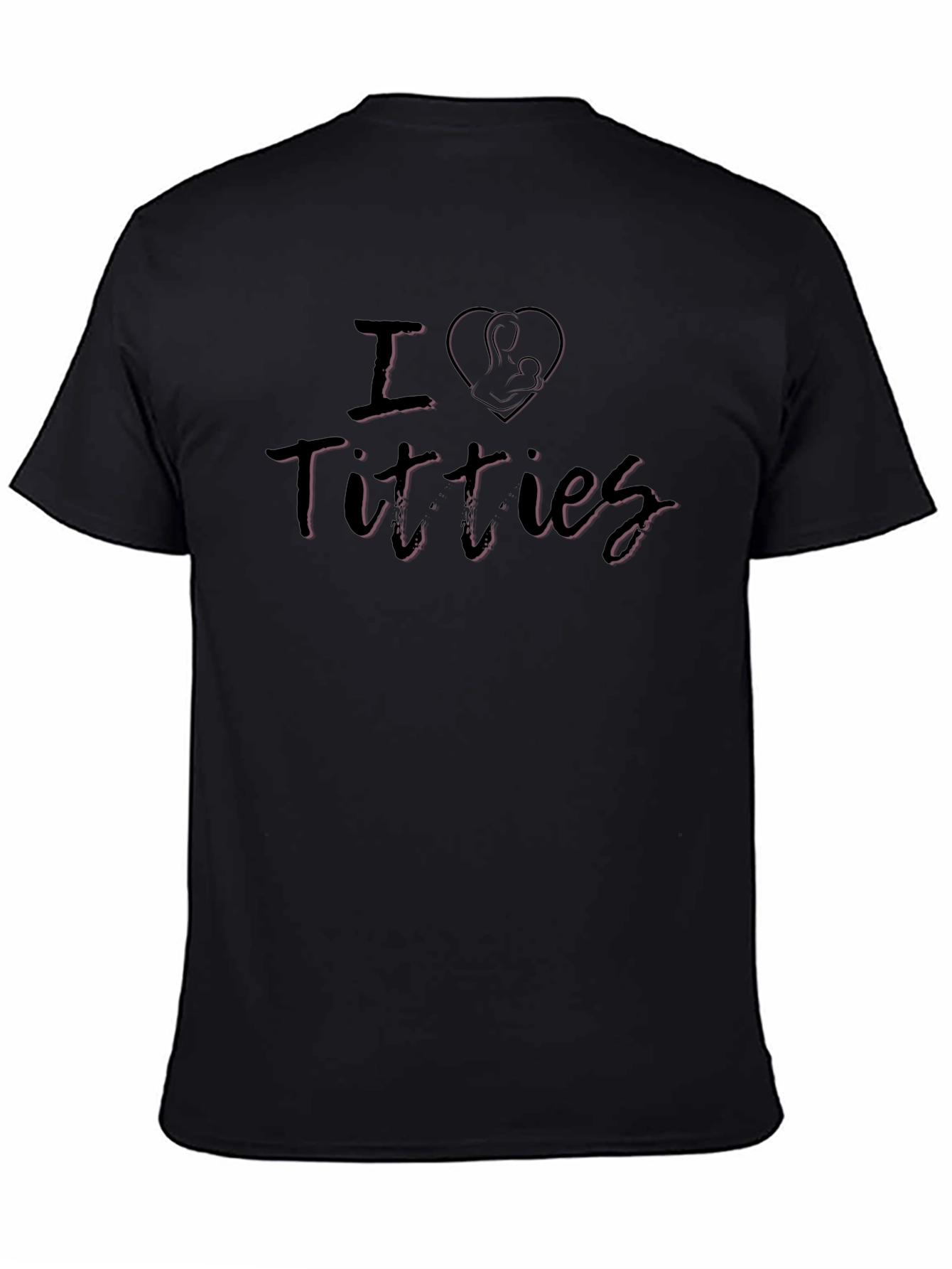 Black I Love Titties Breastfeeding Humor Graphic T-Shirt view 4