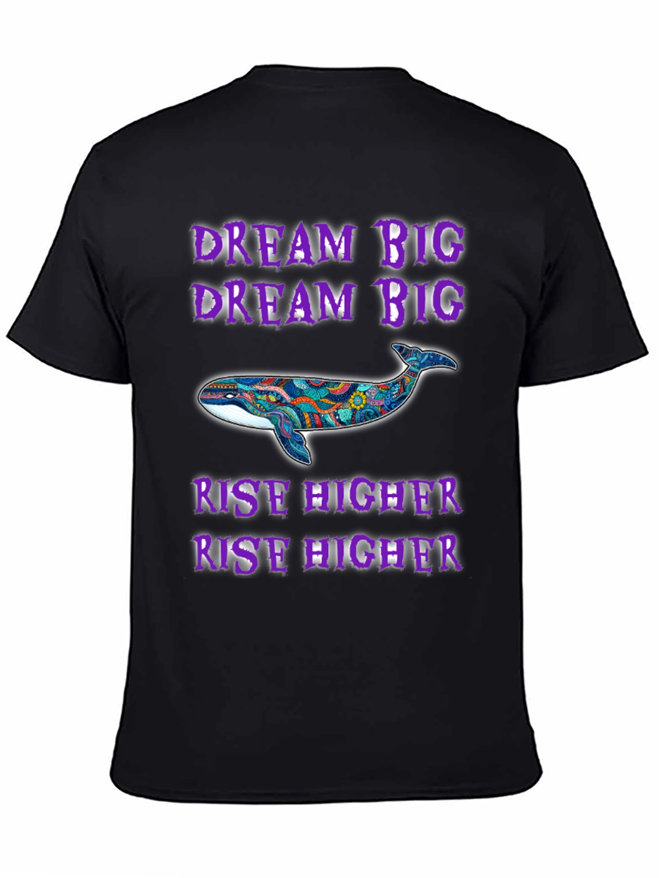 Black Dream Big Whale Graphic T-Shirt view 4