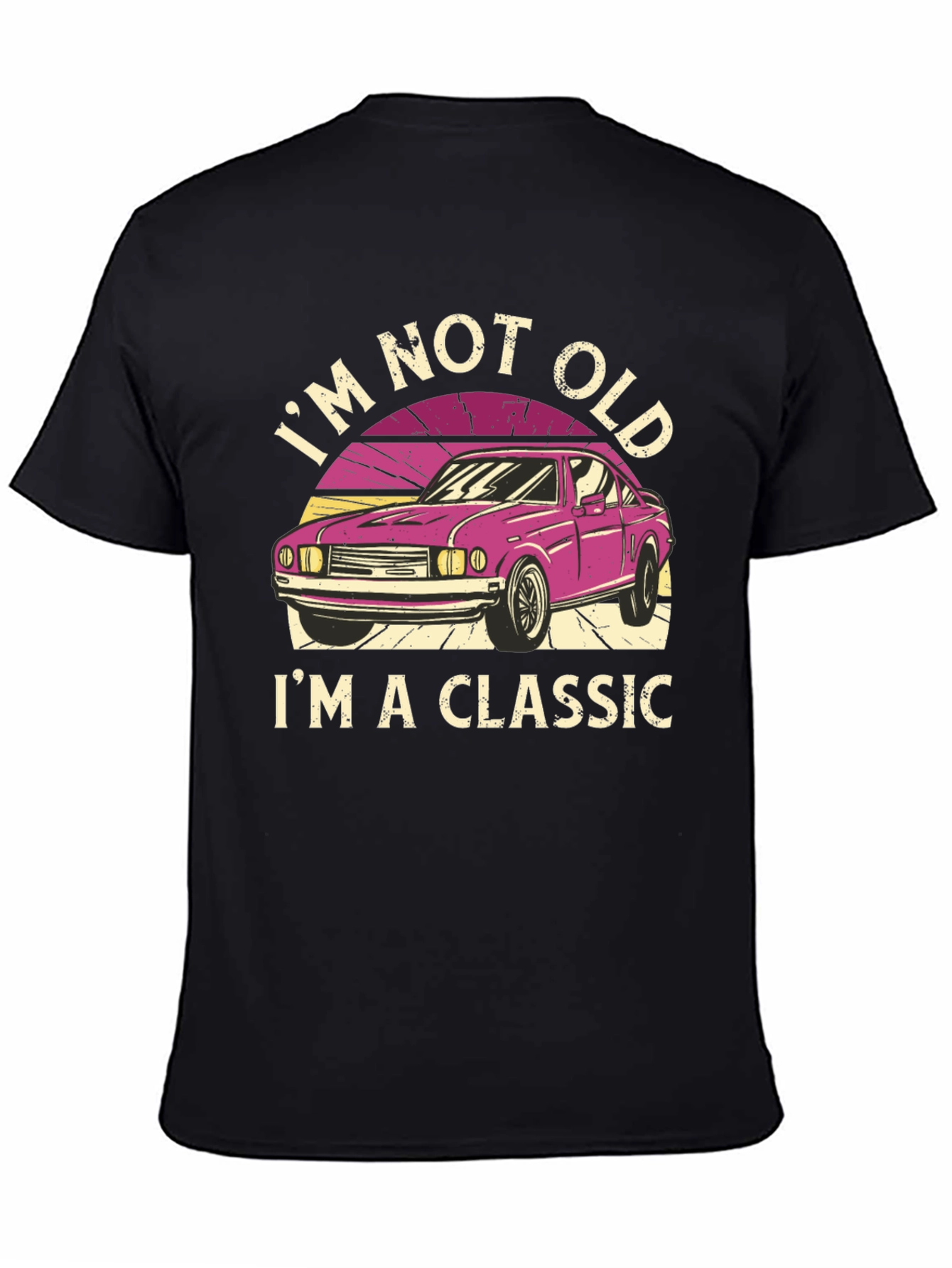 Black Classic Car T-Shirt: I'm Not Old, I'm a Classic view 4