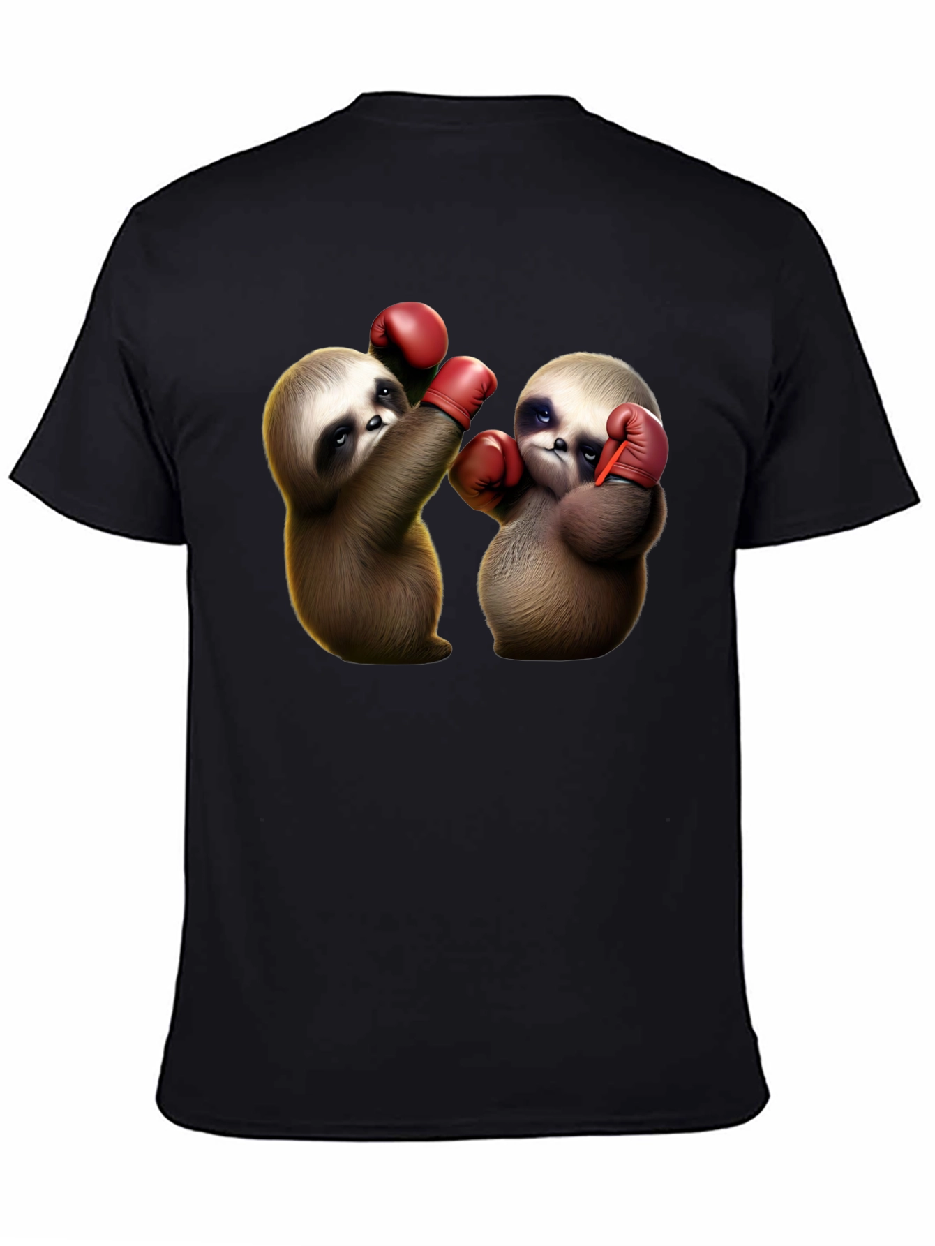 Black Boxing Sloth Graphic Tee view 4