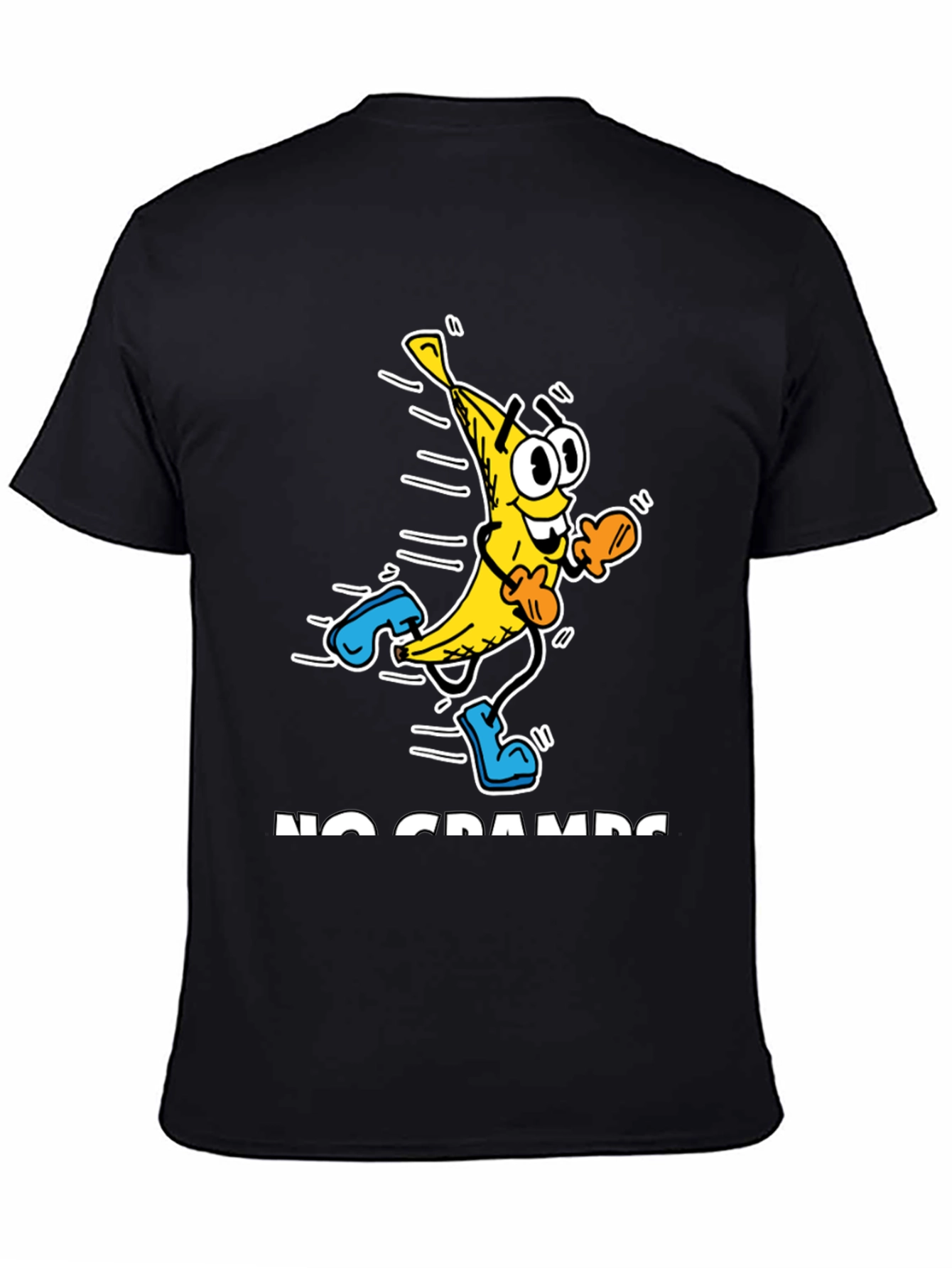 Black No Cramps Banana Running Graphic T-Shirt view 4