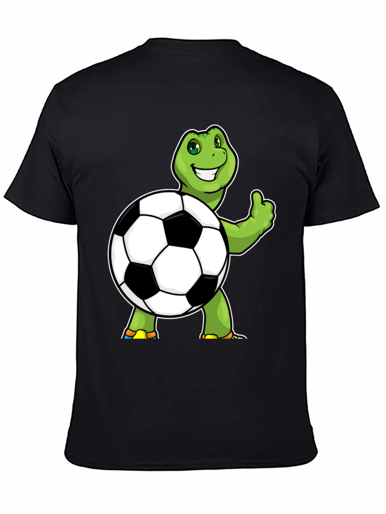Black Turtle Soccer Ball Graphic Tee - Black Cotton view 4