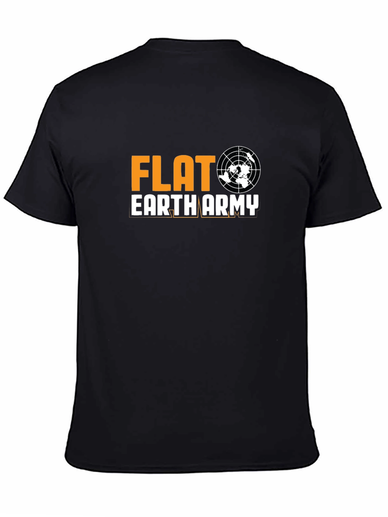Black Flat Earth Army Graphic T-Shirt view 4