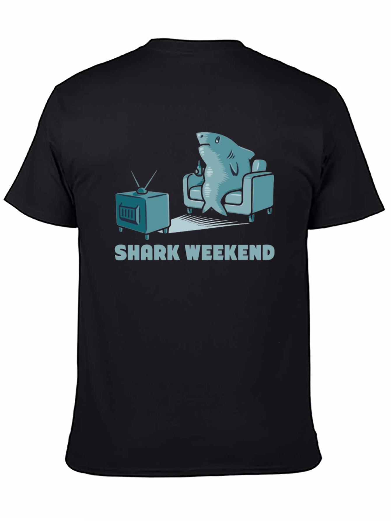 Black Shark Weekend Black Graphic Tee view 4