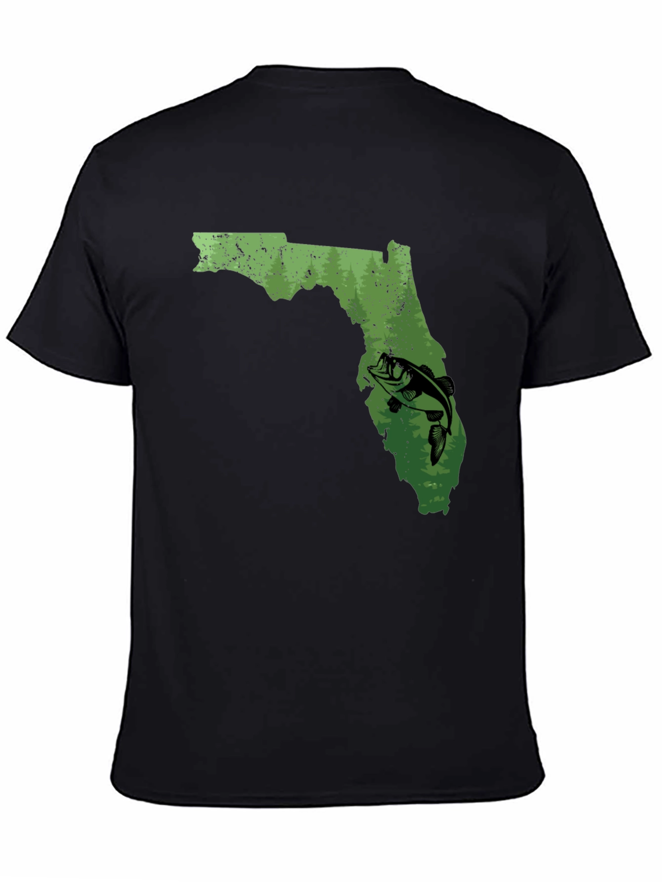 Black Florida Fishing Graphic T-Shirt view 4