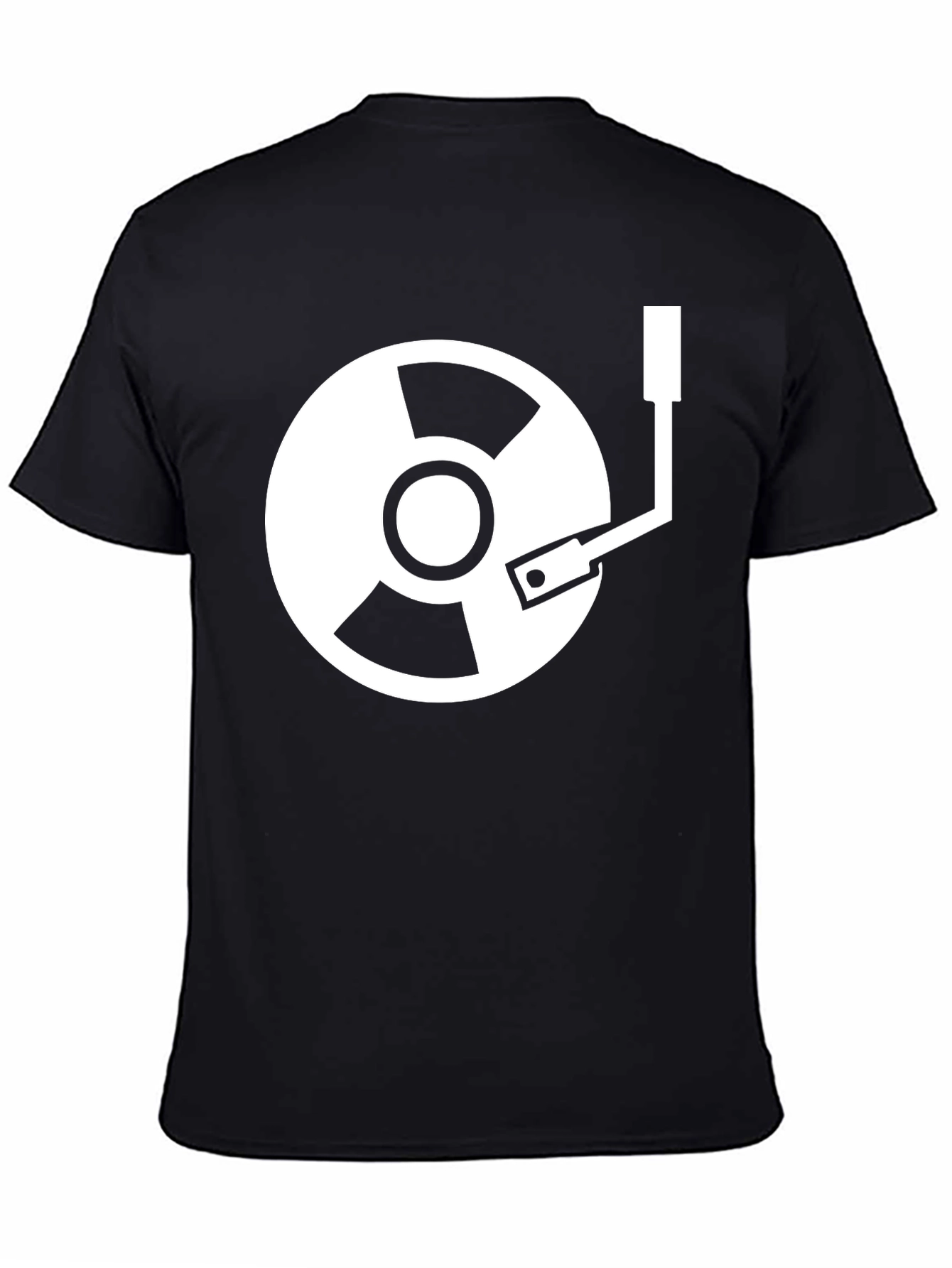 Black DJ Record Graphic T-Shirt - Black Cotton Blend view 4
