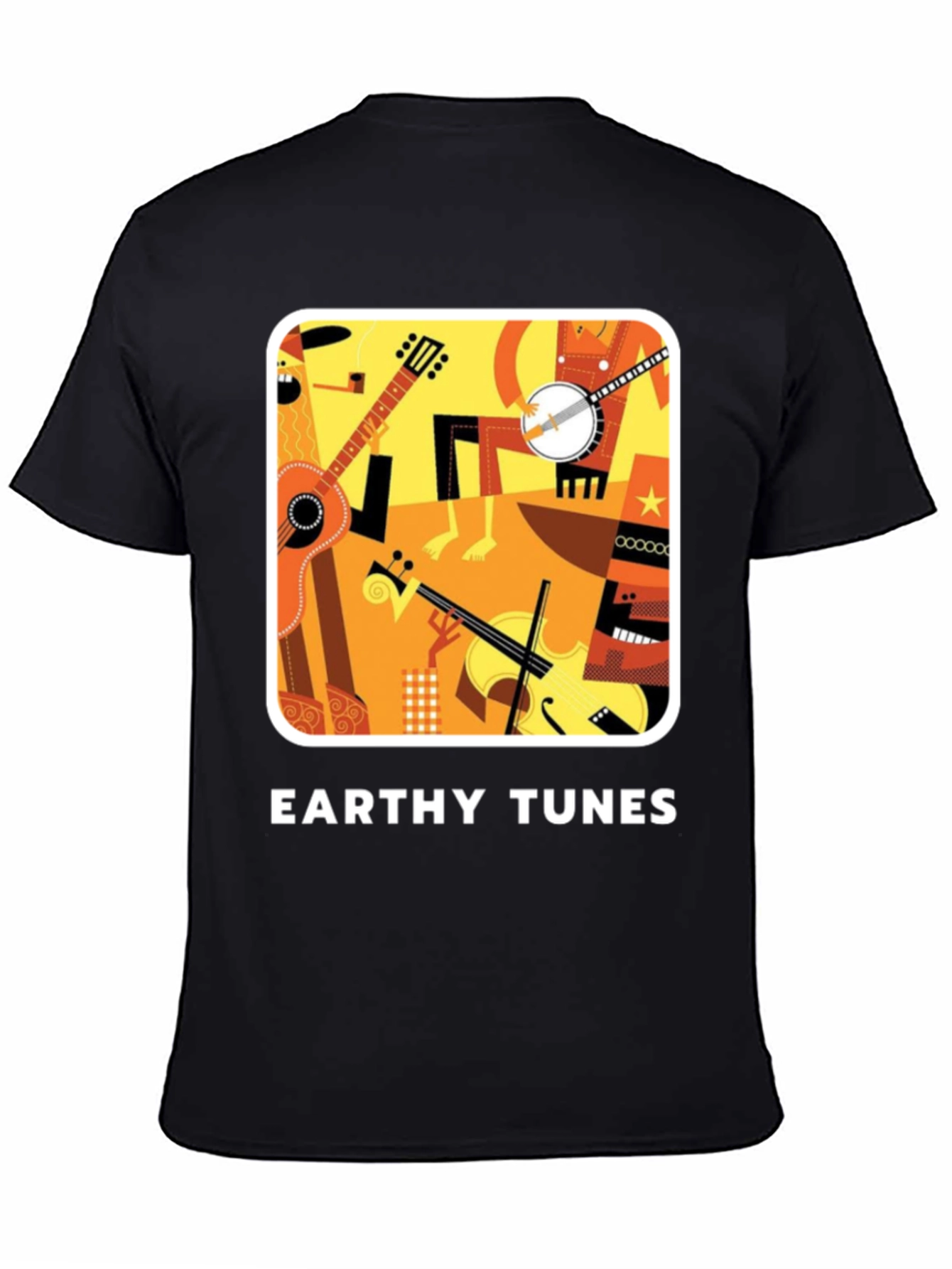 Black Earthy Tunes Black Graphic Tee view 4