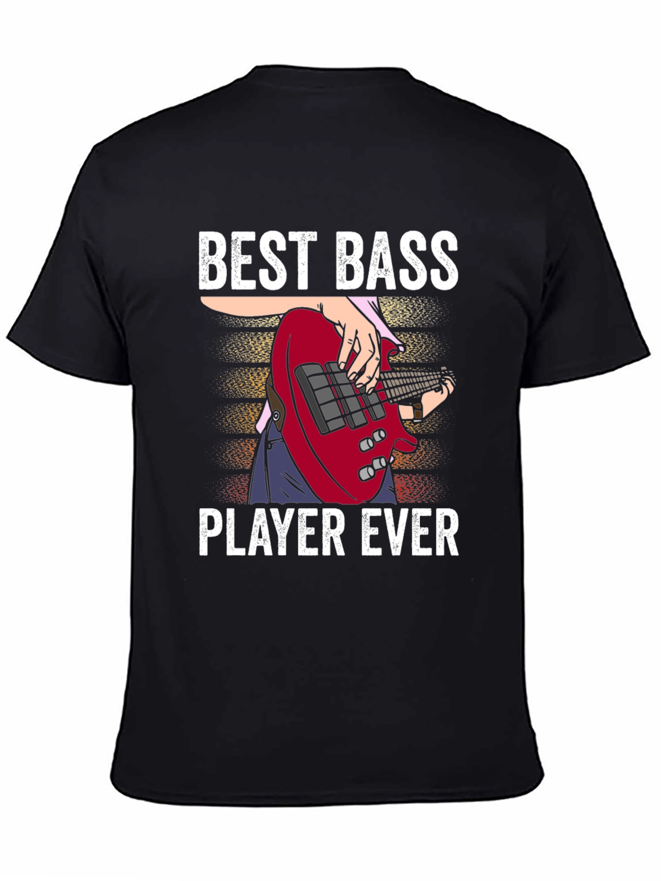 Black Best Bass Player Ever Graphic T-Shirt view 4