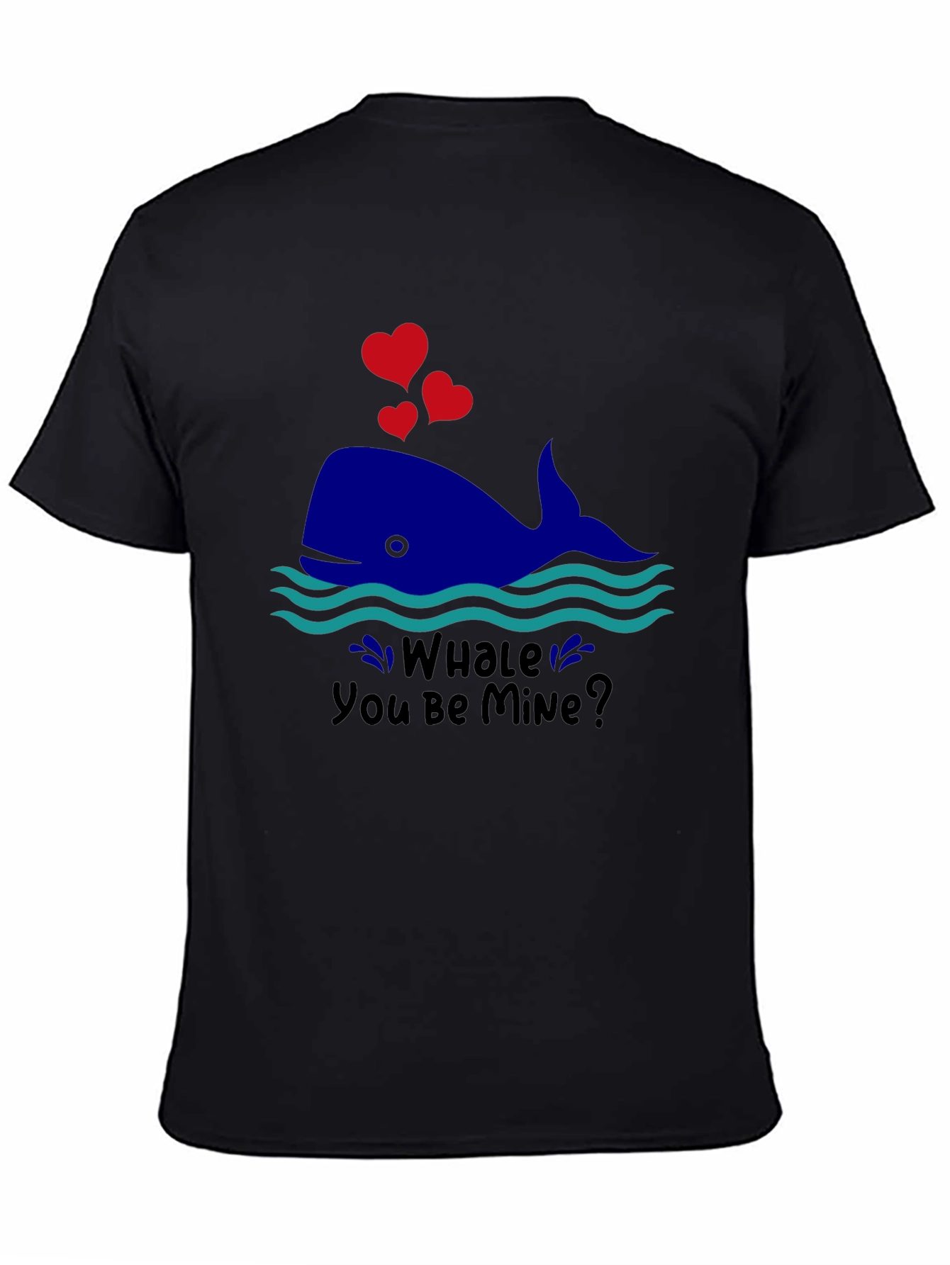 Black Whale You Be Mine Valentine's T-Shirt view 4