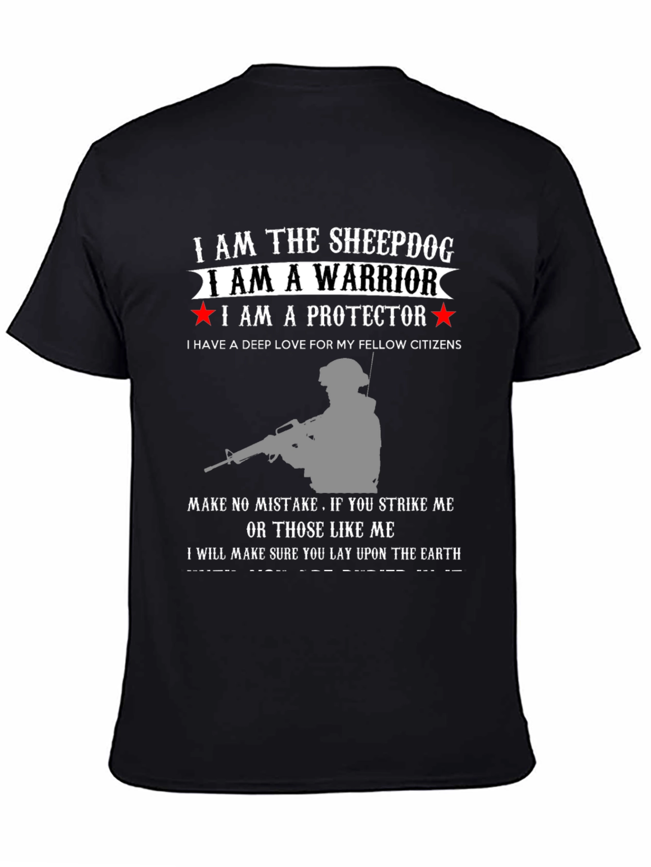 Black Sheepdog Warrior Protector Graphic Tee view 4