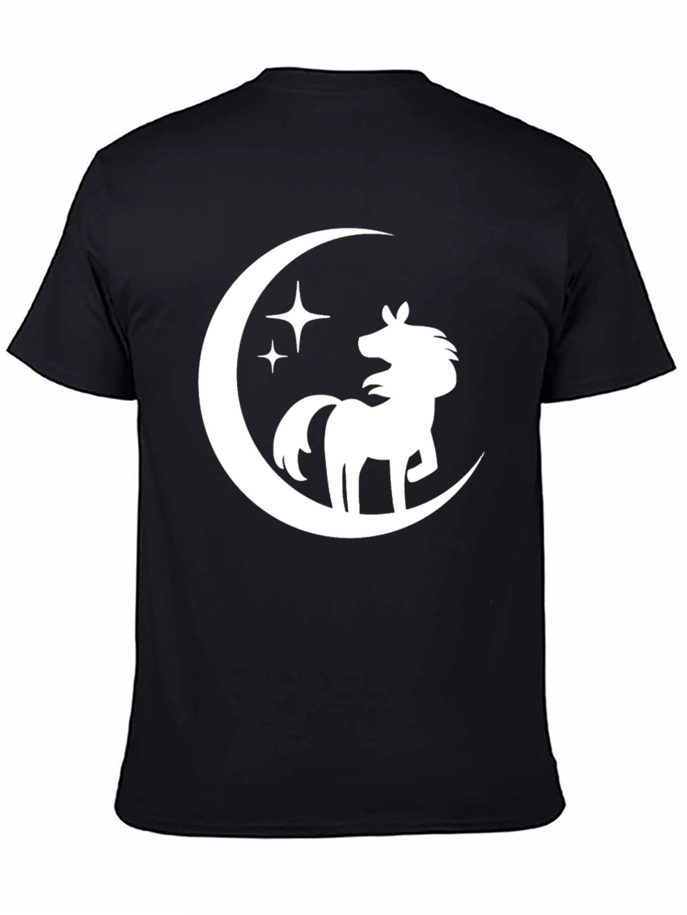 Black Unicorn Moon Graphic Tee - Stylish Black T-Shirt view 4