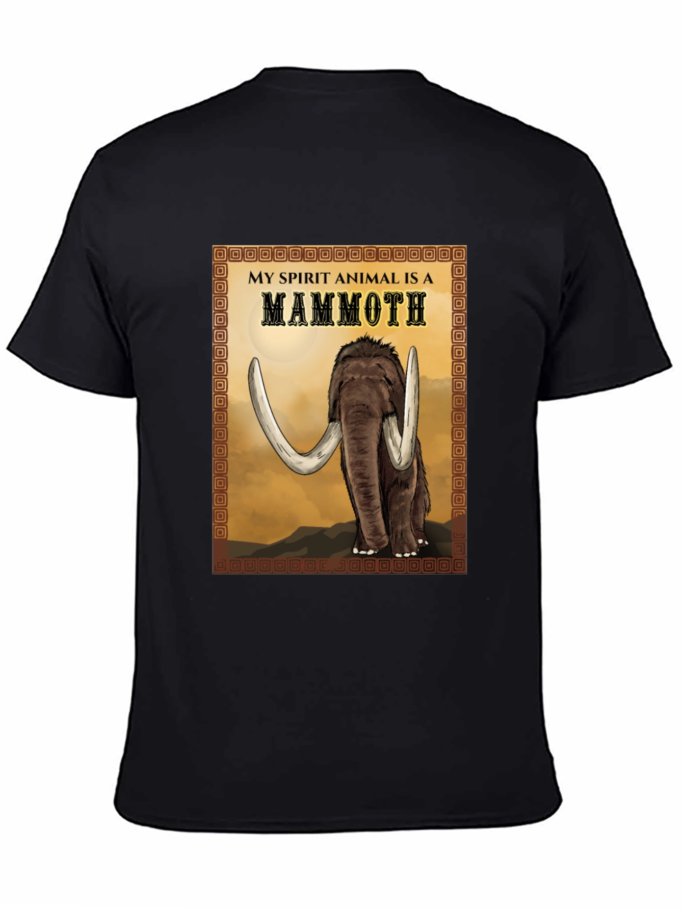 Black Mammoth Spirit Animal T-Shirt - Graphic Tee view 4