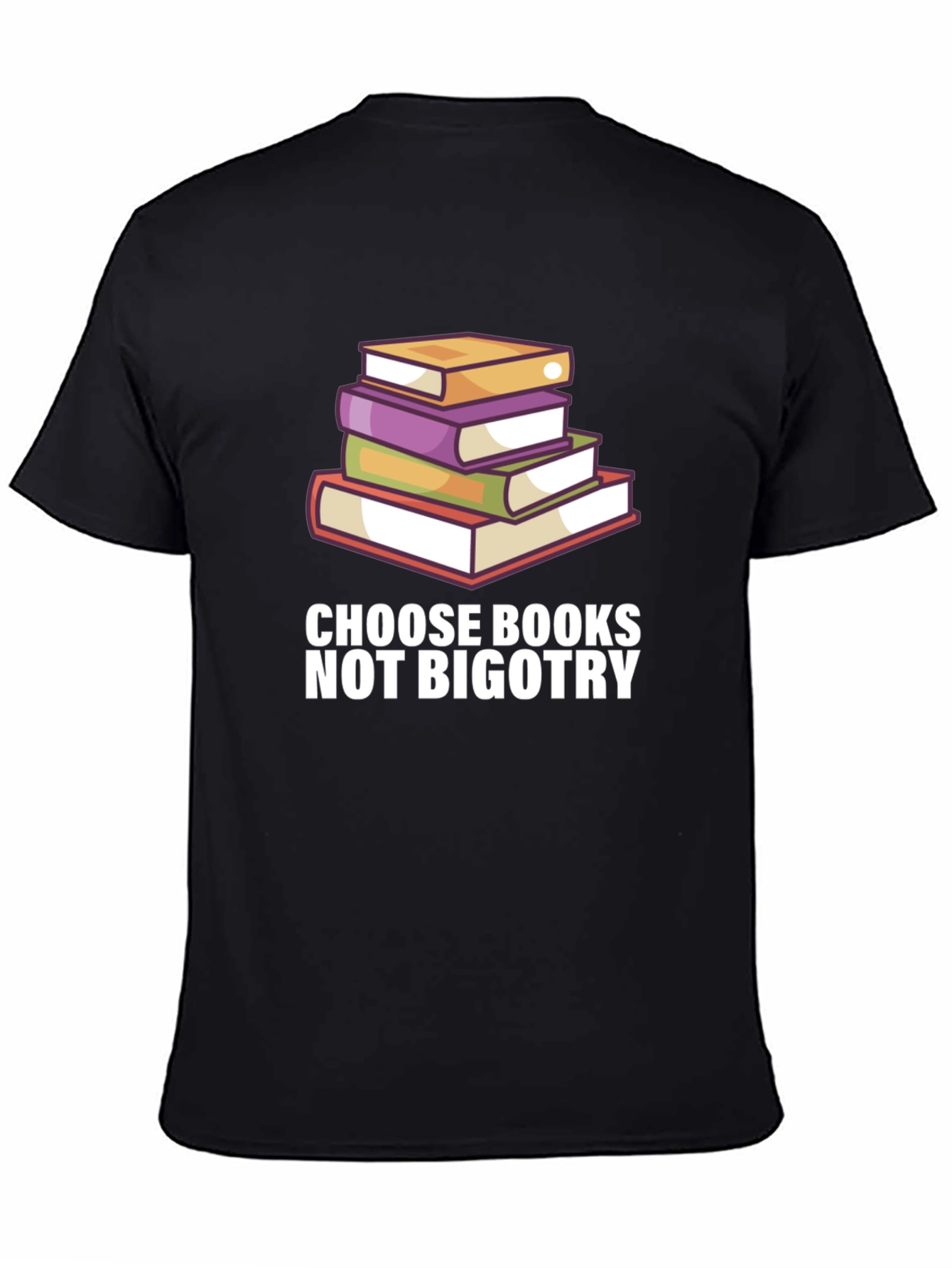 Black Choose Books Not Bigotry T-Shirt view 4
