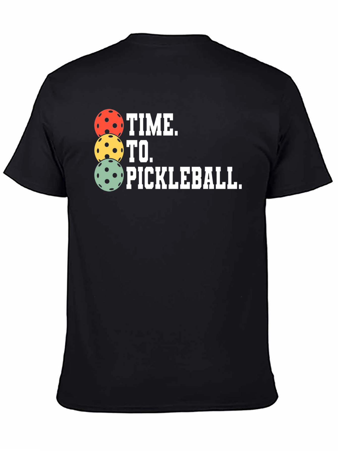 Black Time to Pickleball T-Shirt view 4