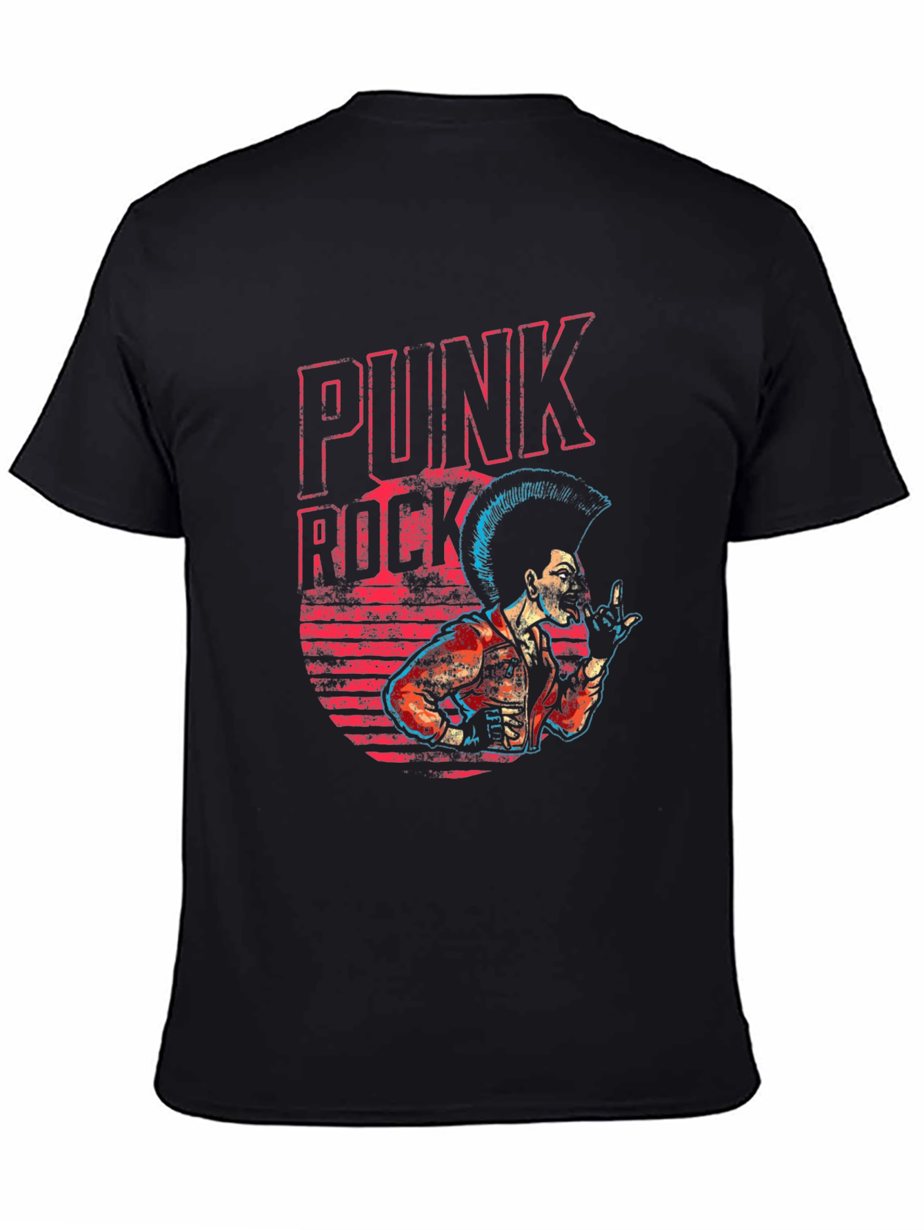 Black Punk Rock T-Shirt - Black Graphic Tee view 4
