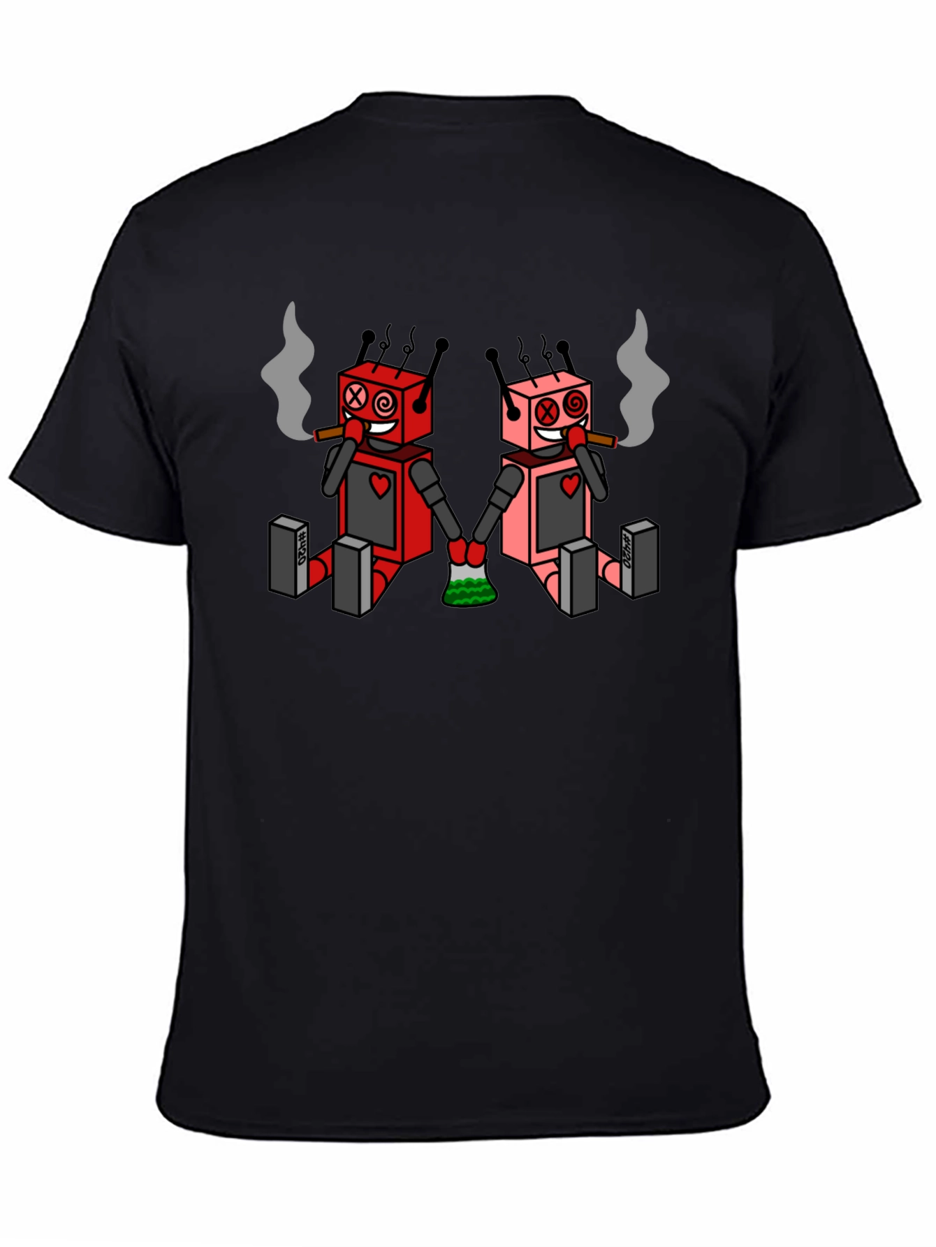 Black RoboLove Graphic Tee - 420 Friendly view 4