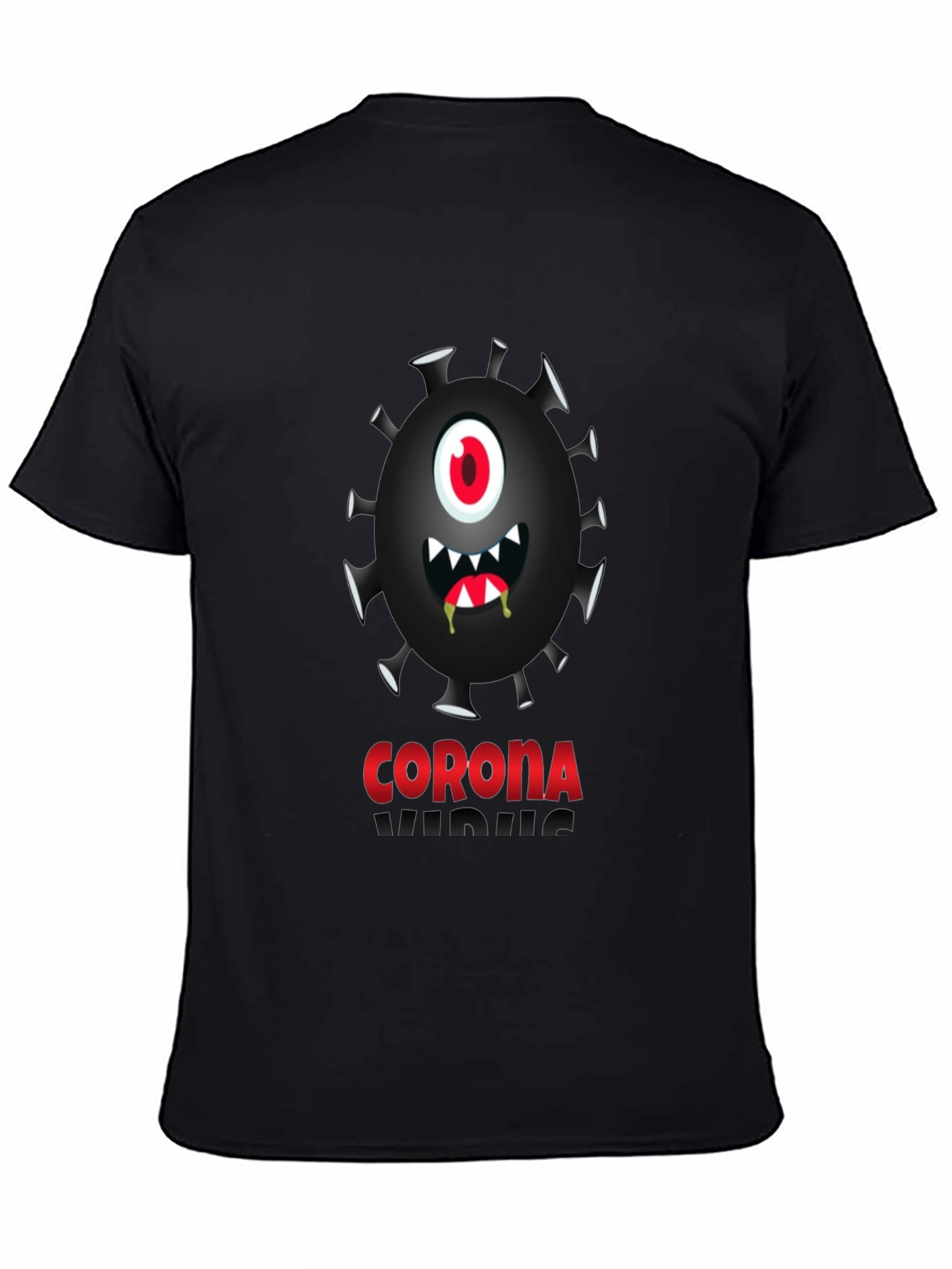 Black Corona Virus Graphic Novelty Tee view 4