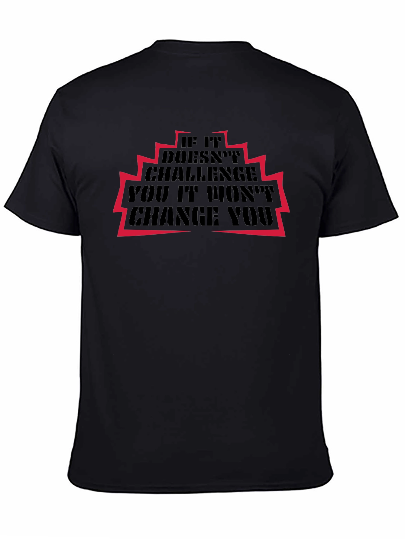Black Motivational Graphic T-Shirt - Challenge & Change view 4