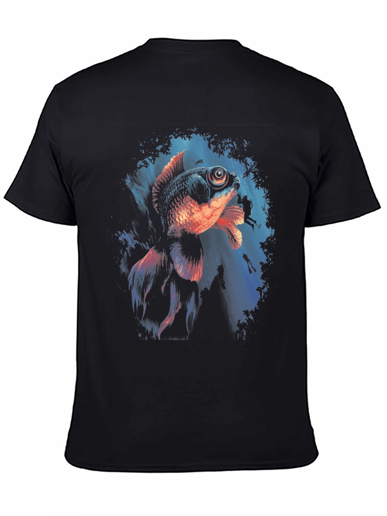 Black Goldfish Graphic Black Tee view 4