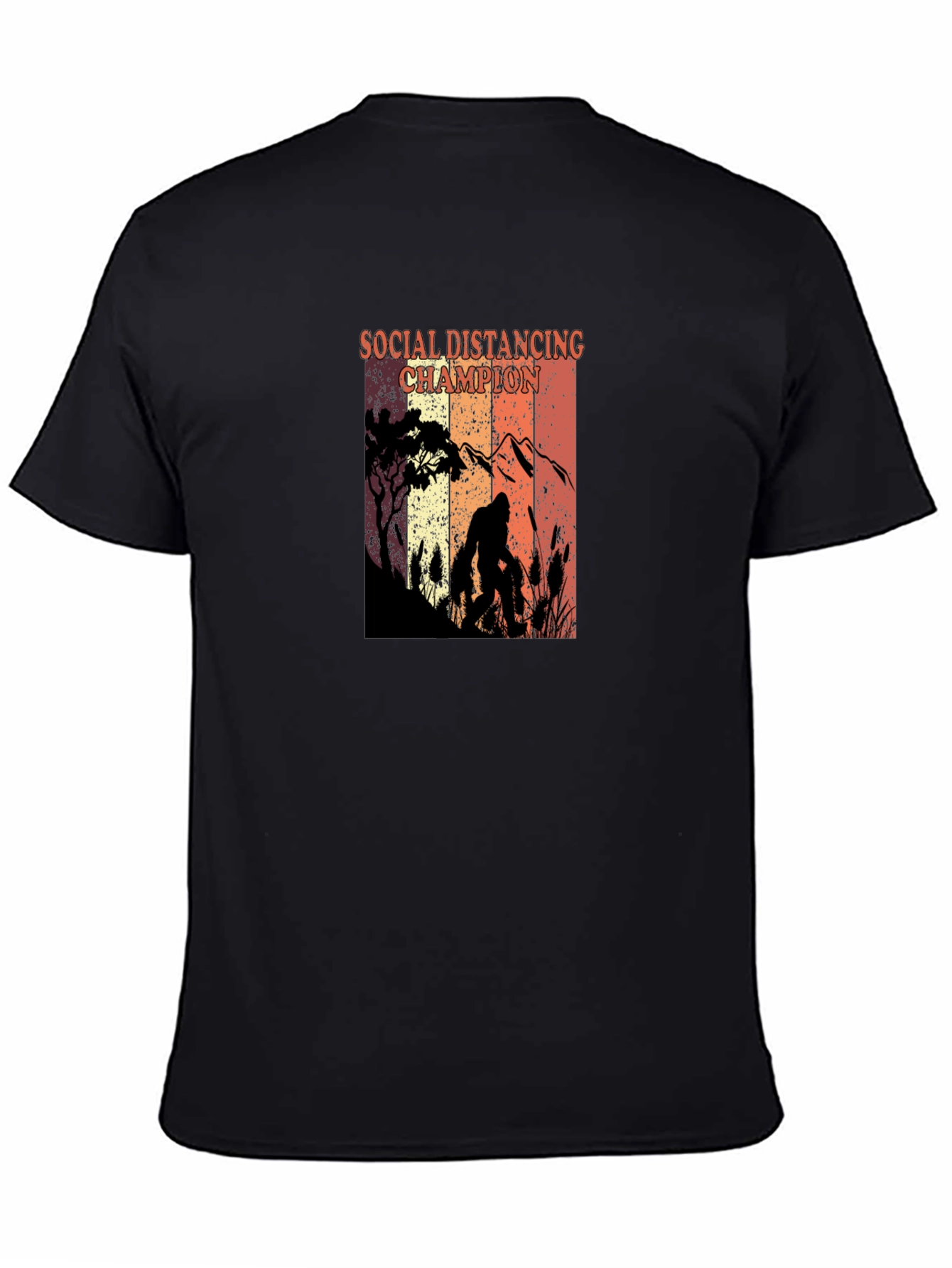 Black Social Distancing Champion Bigfoot Graphic Tee view 4