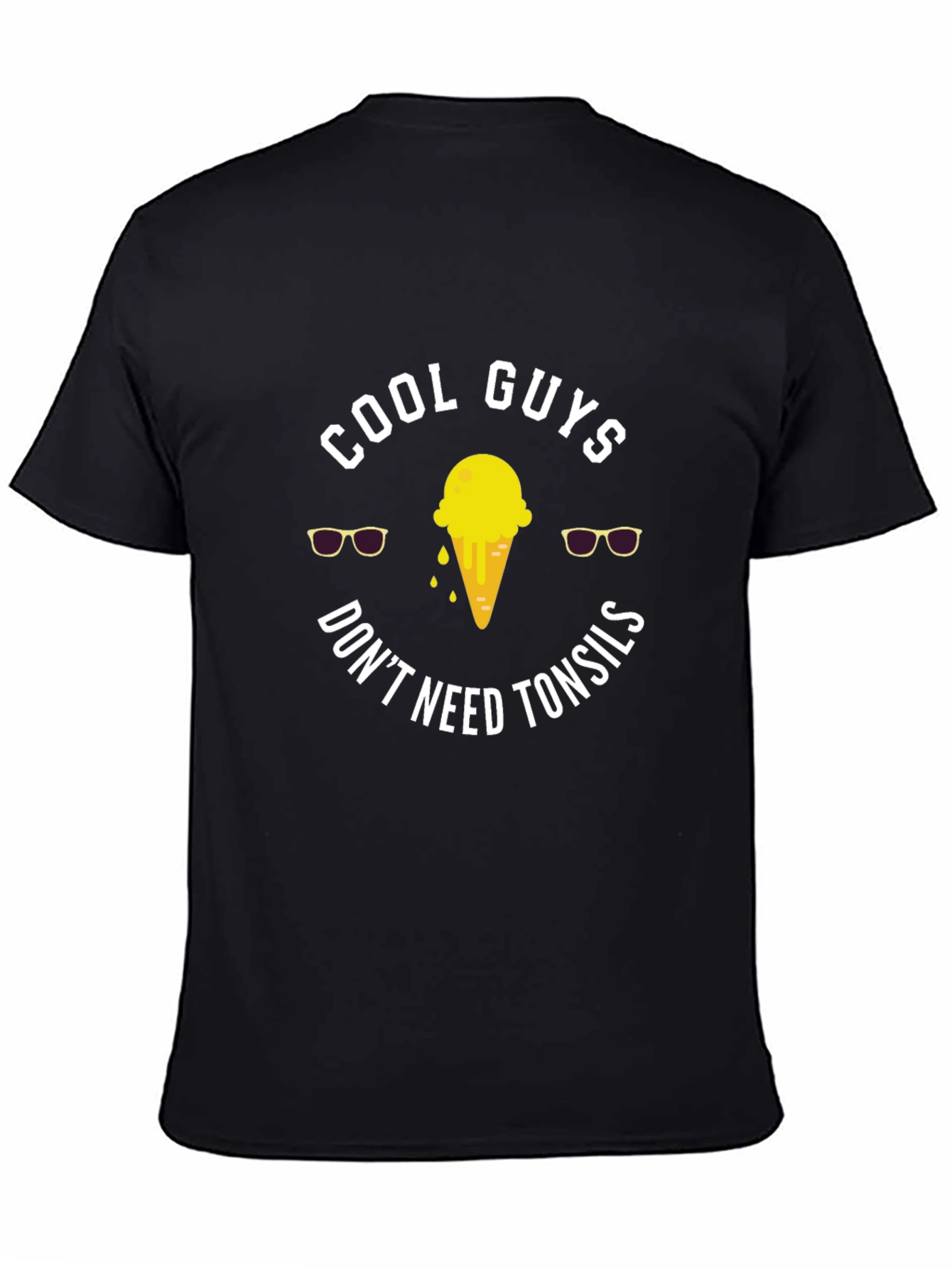 Black Cool Guys Don't Need Tonsils Graphic T-Shirt view 4