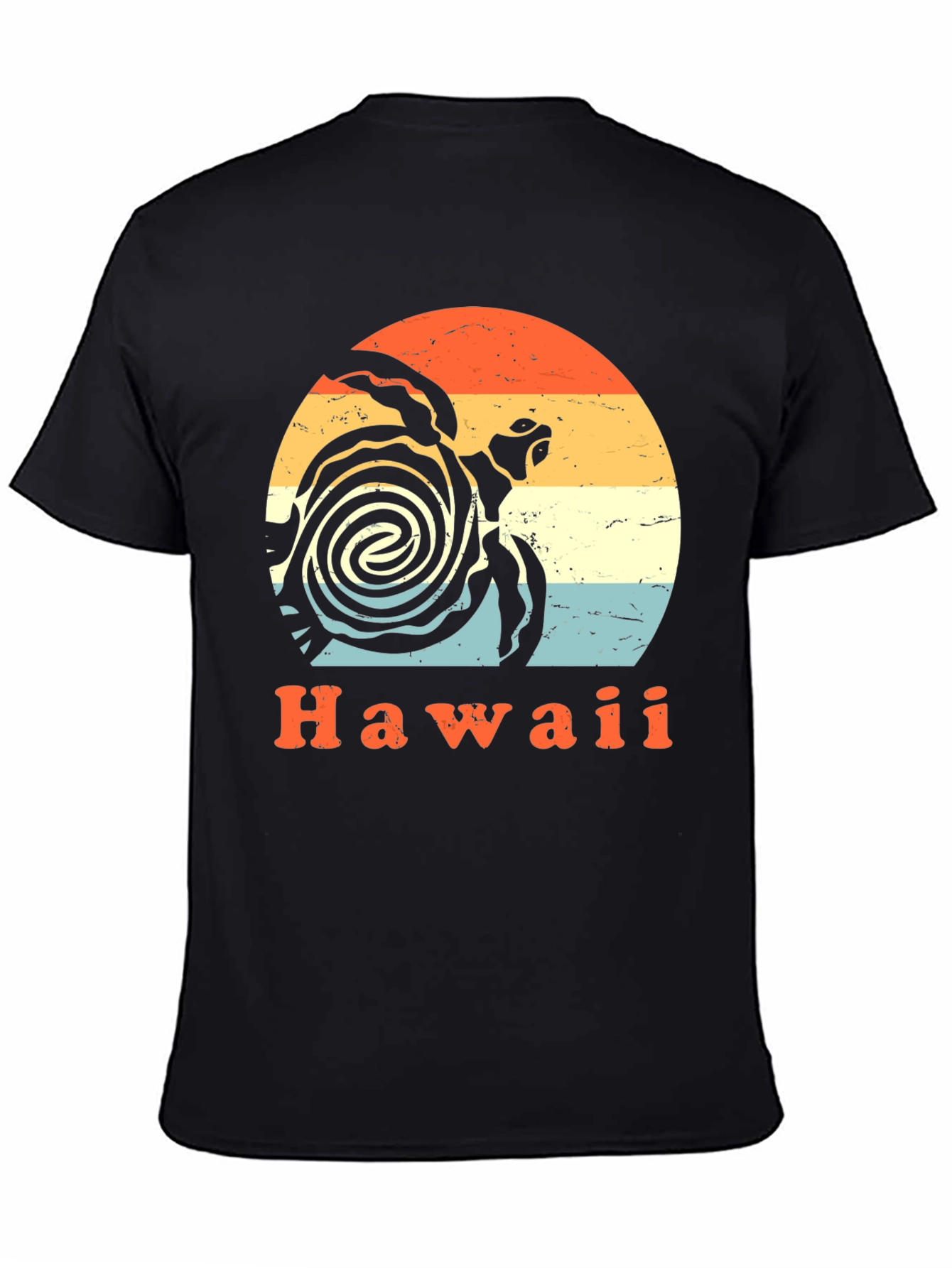Black Retro Hawaii Turtle T-Shirt - Vintage Style view 4